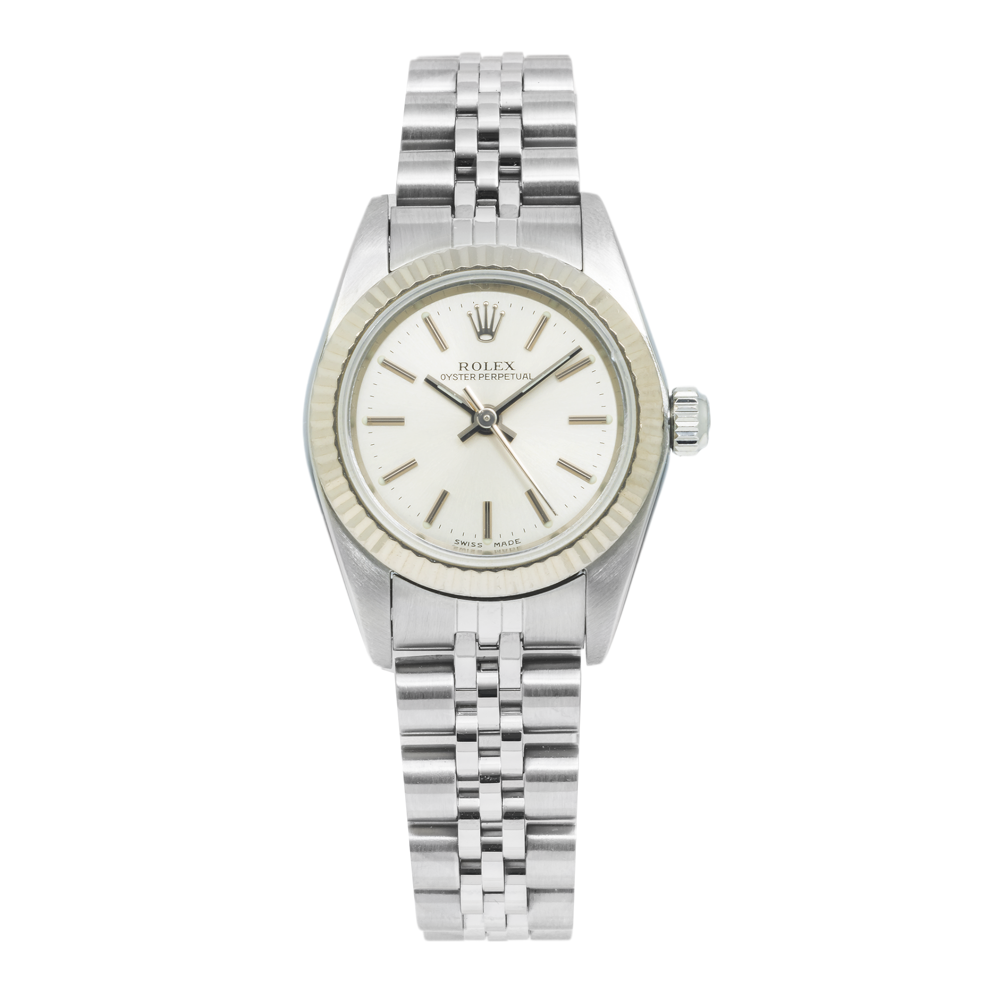 Rolex Oyster Perpetual 76094 26MM White Dial With Stainless Steel Jubilee Bracelet