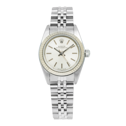 Rolex Oyster Perpetual 76094 26MM White Dial With Stainless Steel Jubilee Bracelet