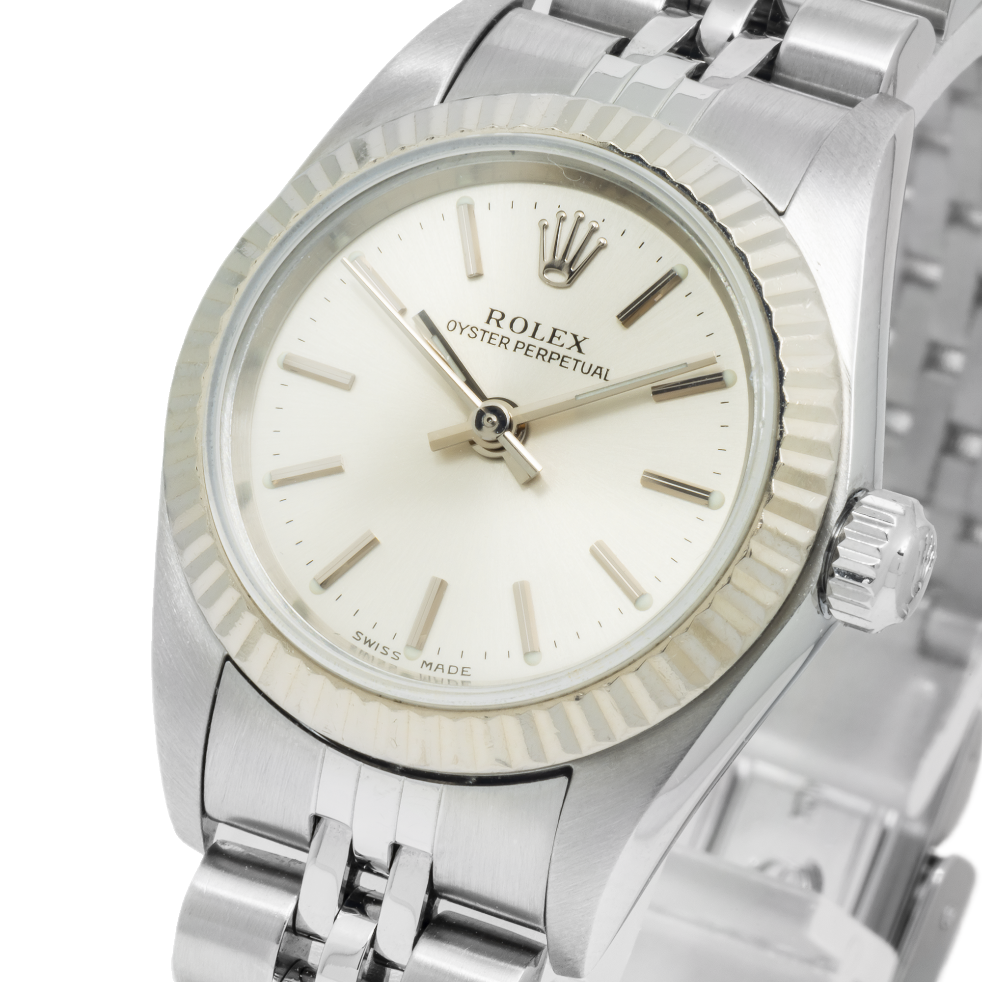 Rolex Oyster Perpetual 76094 26MM White Dial With Stainless Steel Jubilee Bracelet