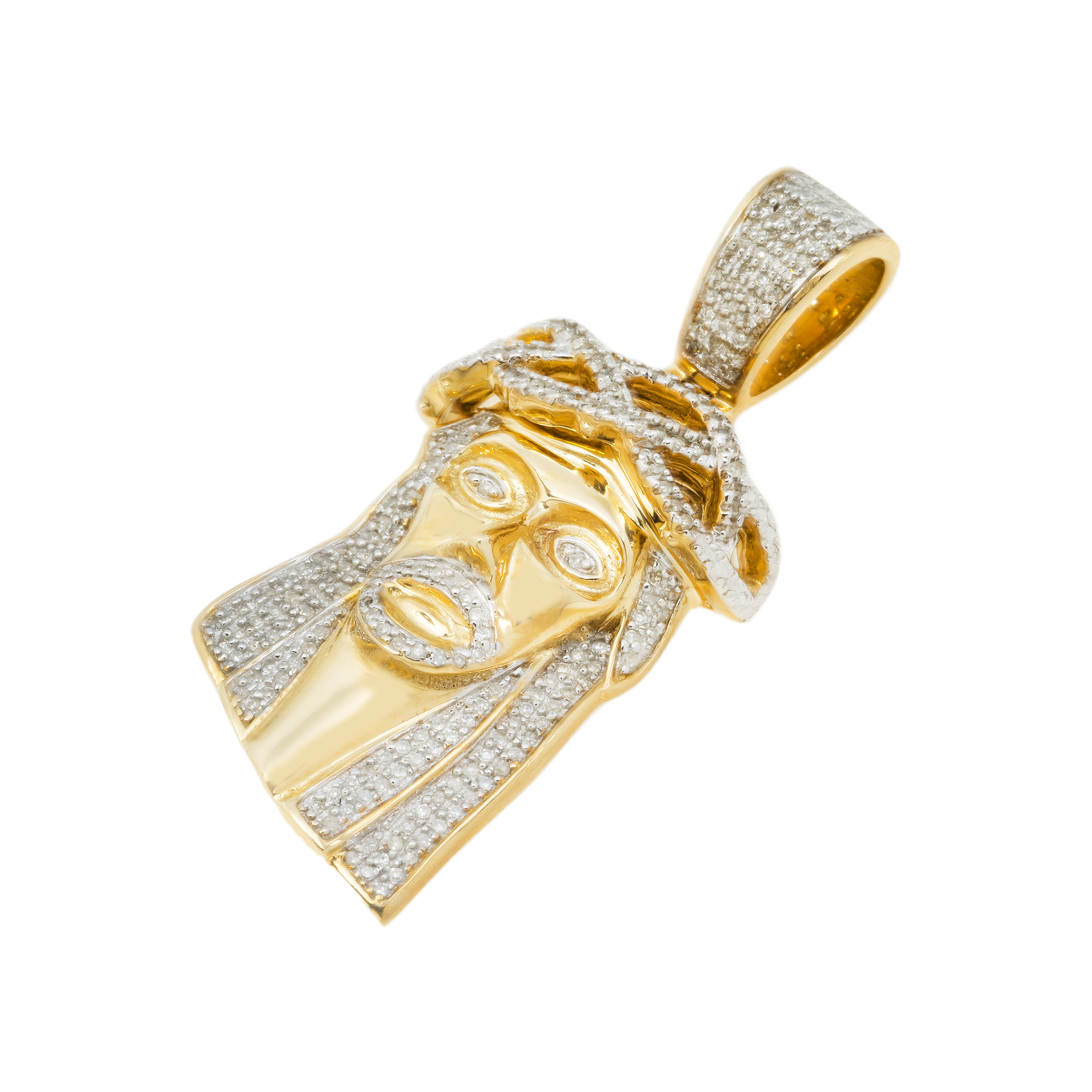 10K GOLD DIAMOND JESUS PENDANT 0.50 CT