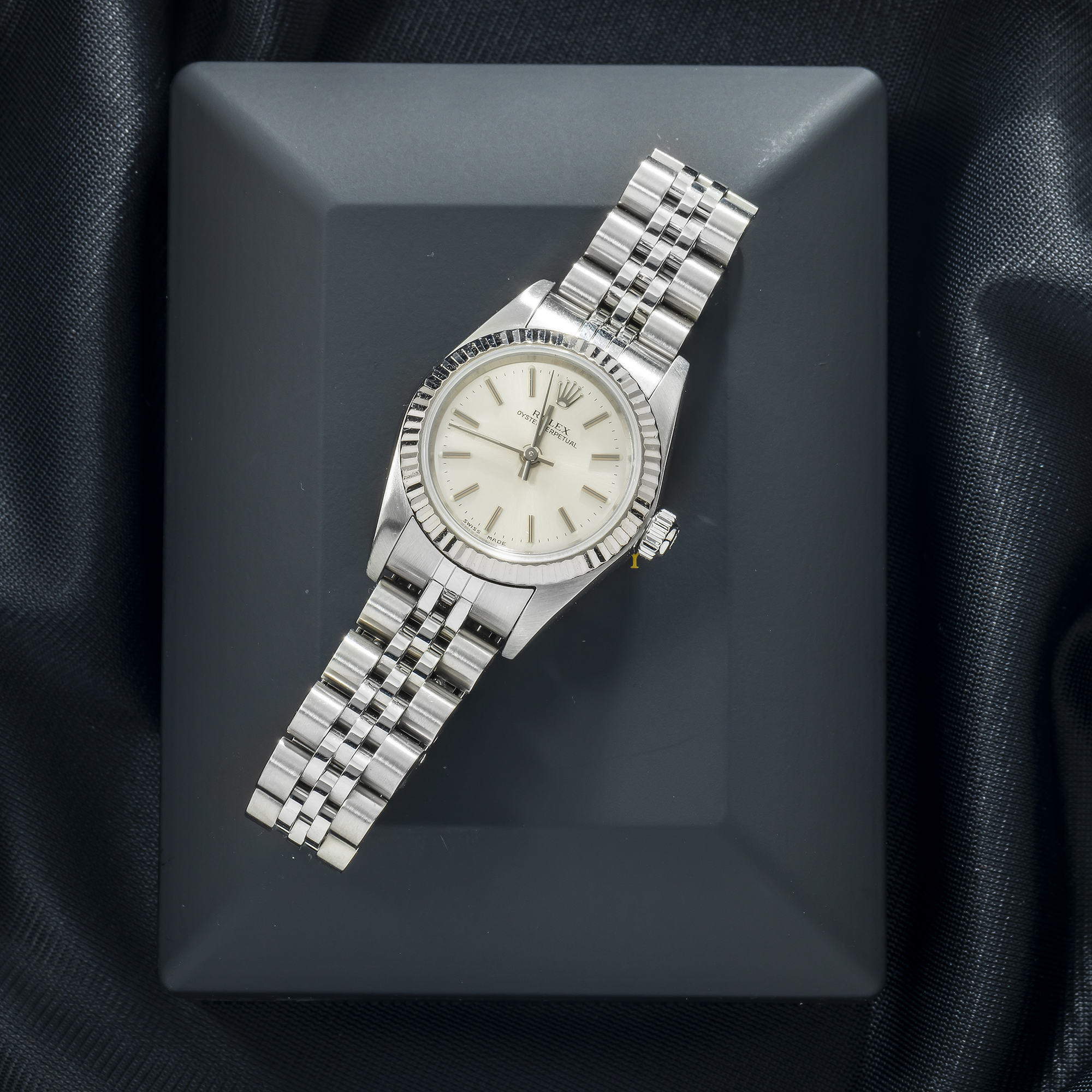 Rolex Oyster Perpetual 76094 26MM White Dial With Stainless Steel Jubilee Bracelet