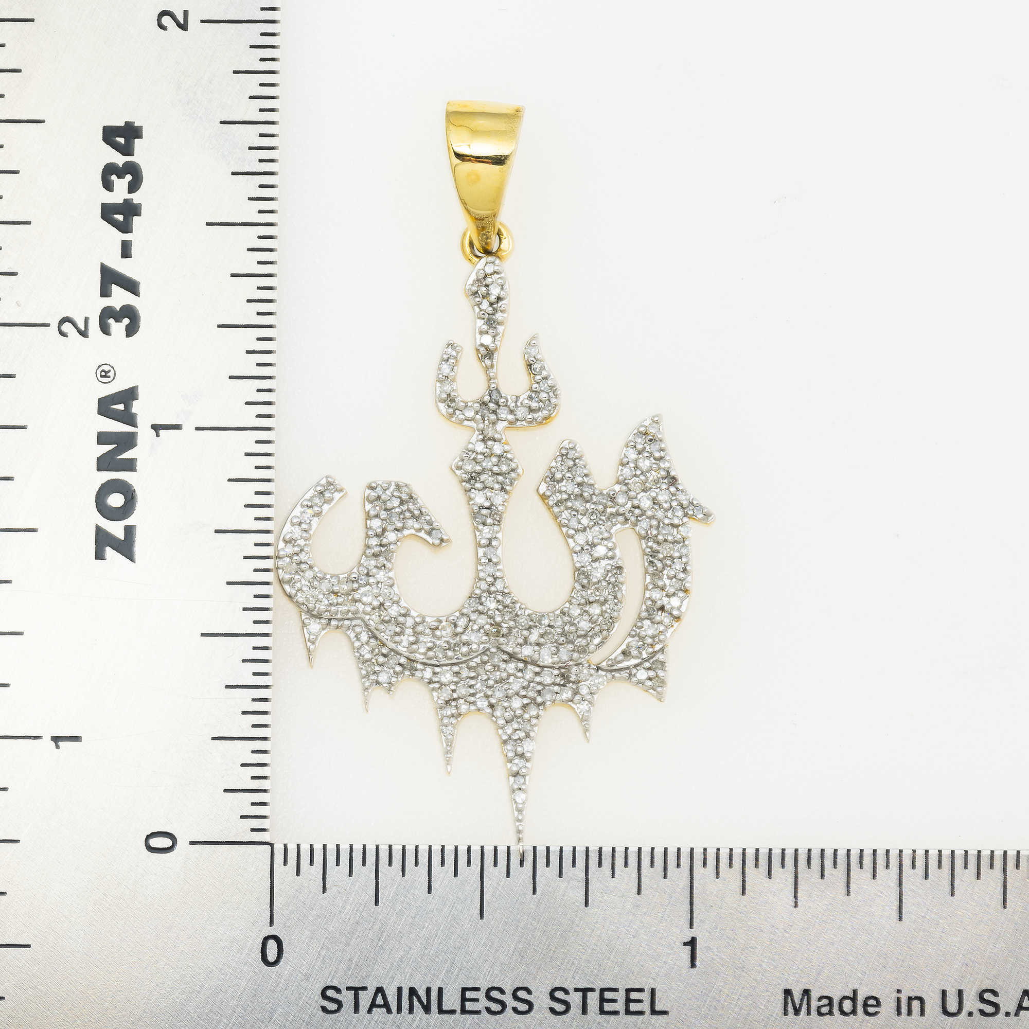 10K GOLD DIAMOND DRIPPING ALLAH PENDANT 0.65 CT