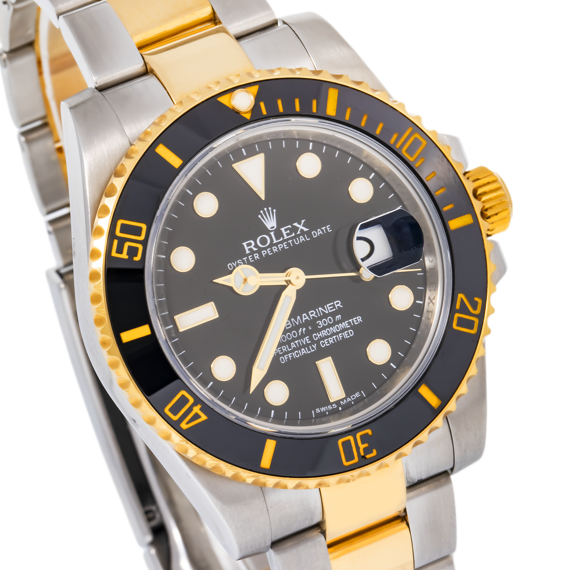 ROLEX SUBMARINER DATE 116613LN 40MM BLACK DIAL WITH TWO TONE BRACELET