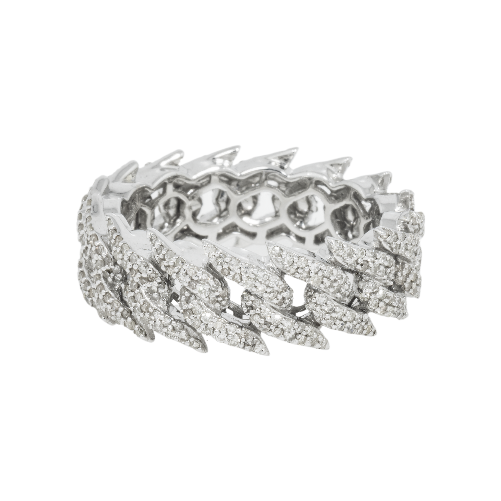 14K GOLD DIAMOND CUBAN LINK RING 1.95 CT