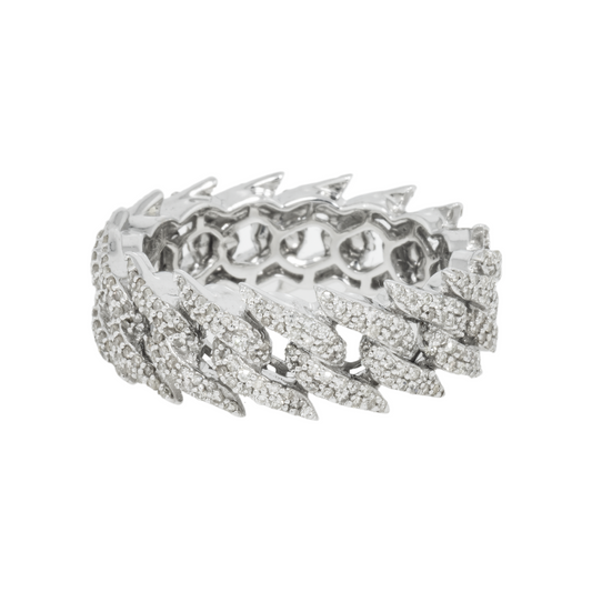 14K GOLD DIAMOND CUBAN LINK RING 1.95 CT