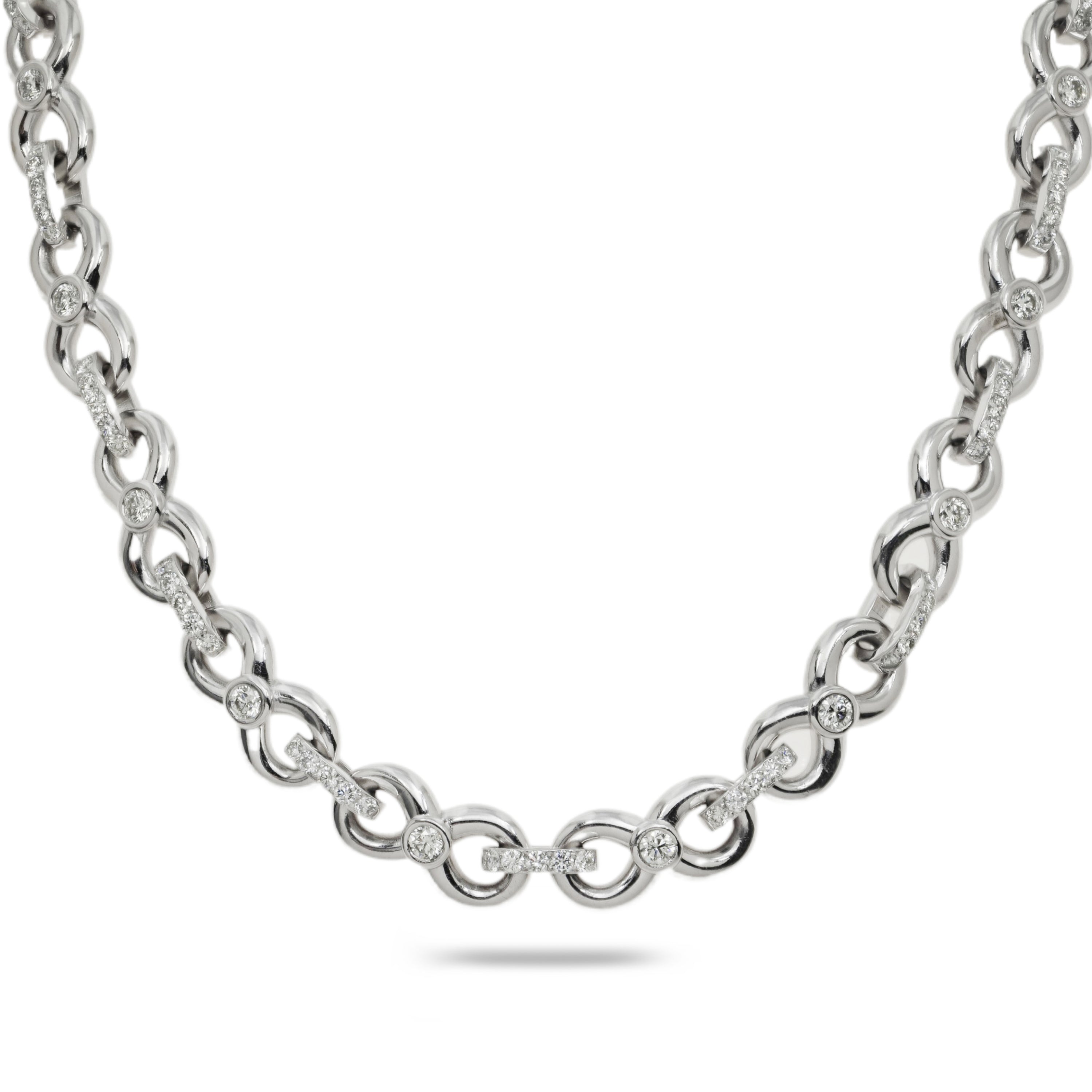 10K GOLD DIAMOND 11.7MM DESIGNER INFINTY LINK CHAIN 16.10 CT