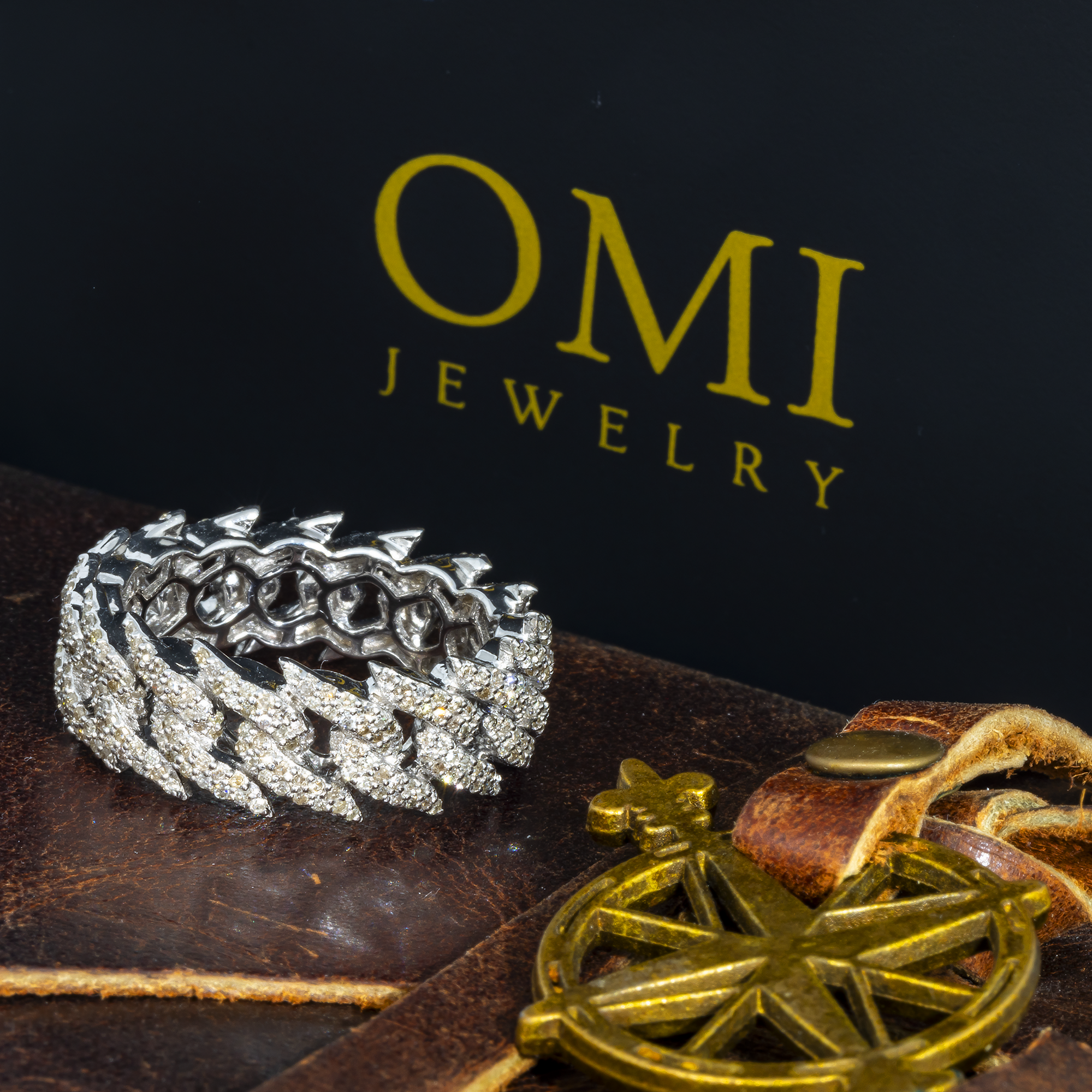 14K GOLD DIAMOND CUBAN LINK RING 1.95 CT