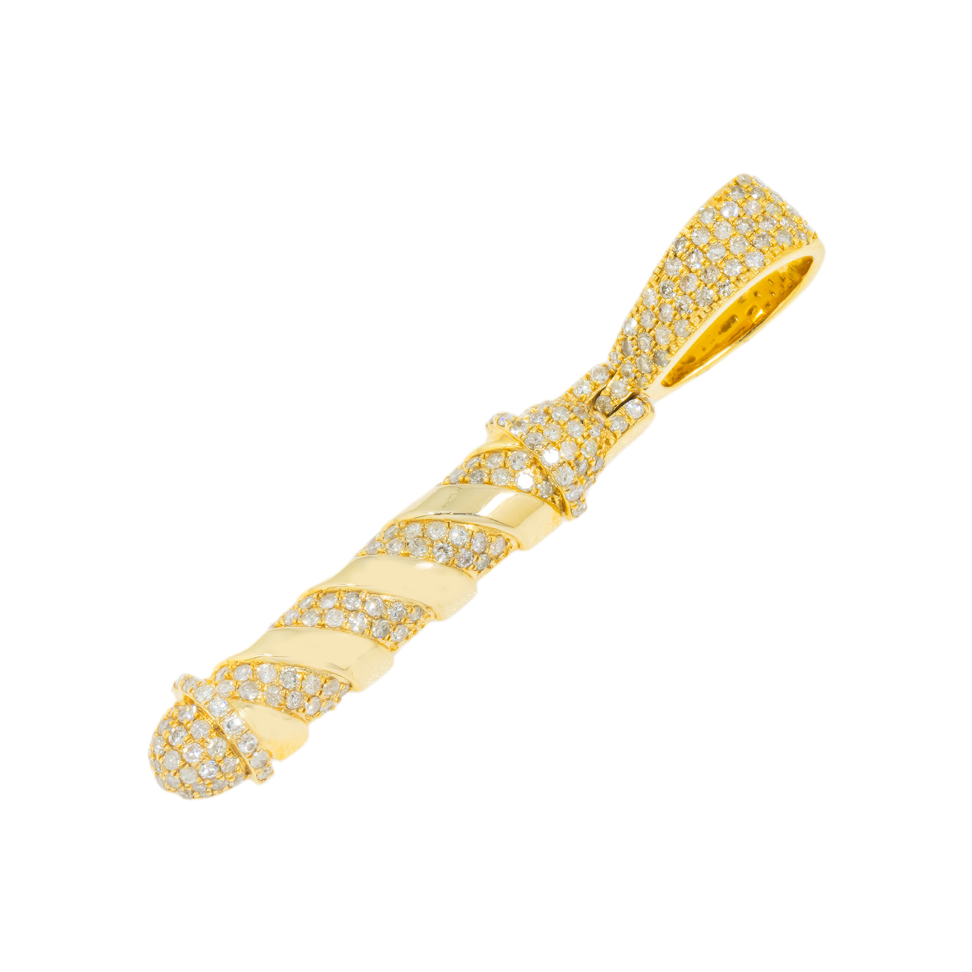 10K GOLD DIAMOND BARBER SHOP PENDANT 1.43 CT