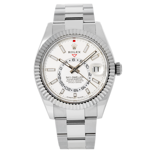 Rolex Oyster Perpetual Sky-Dweller  Automatic Chronometer 336934 42MM White Dial With Stainless Steel Oyster Bracelet