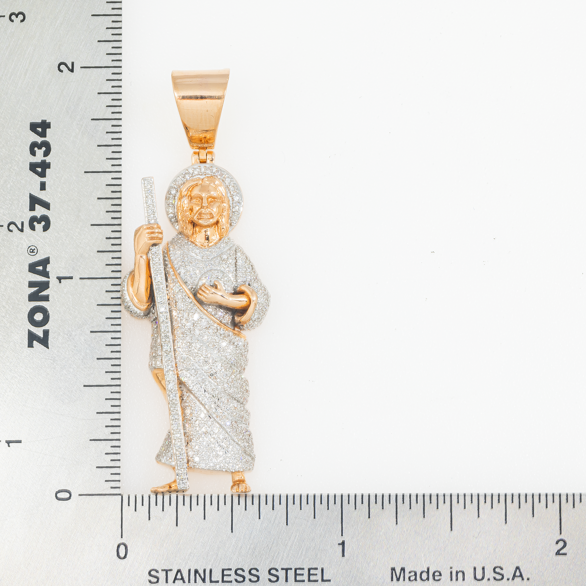 10K GOLD DIAMOND SAINT JUDE PENDANT 0.92 CT