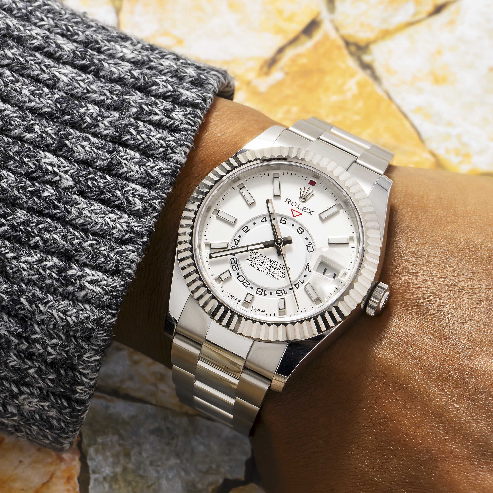 Rolex Oyster Perpetual Sky-Dweller  Automatic Chronometer 336934 42MM White Dial With Stainless Steel Oyster Bracelet