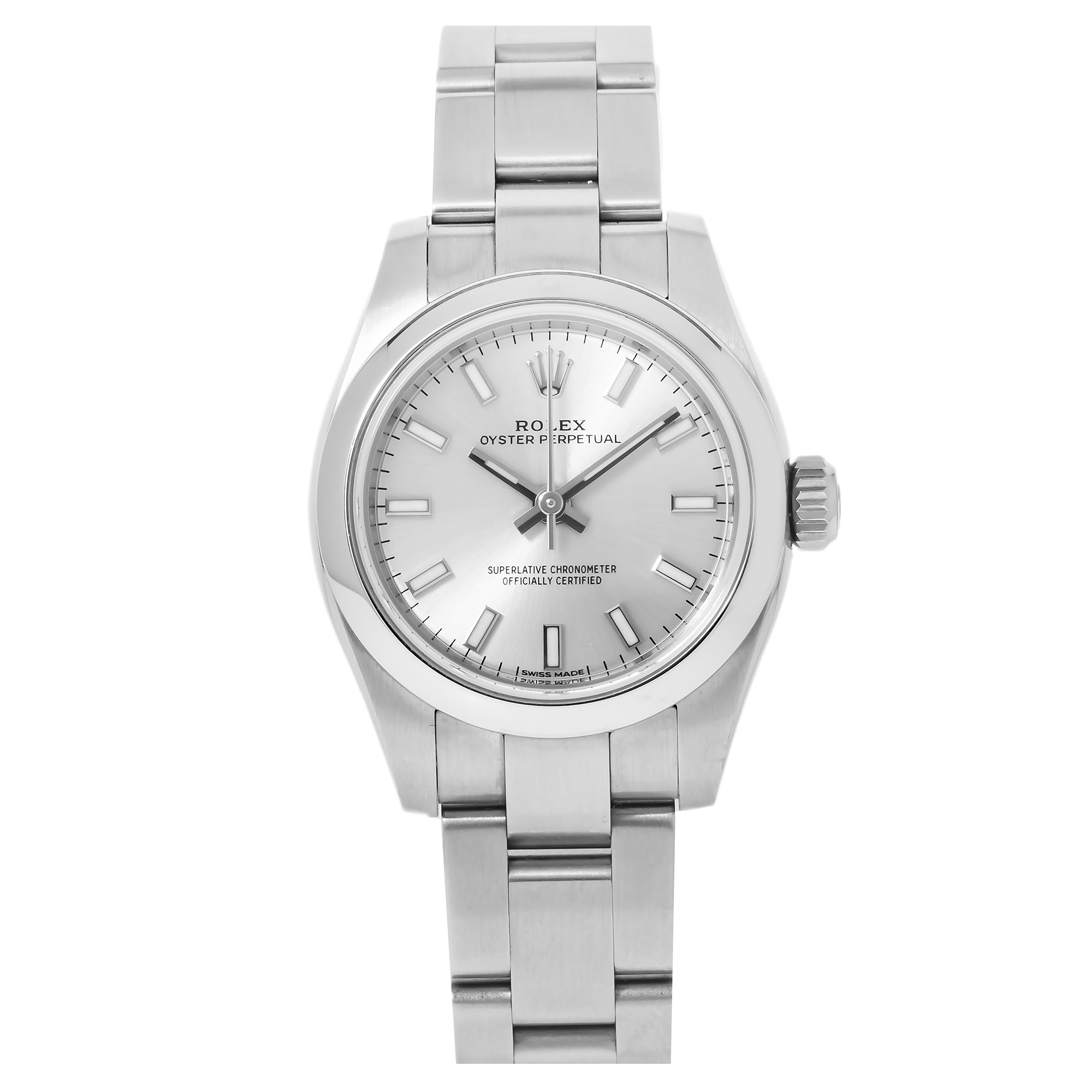 ROLEX OYSTER PERPETUAL 176200 26MM SILVER DIAL WITH STAINLESS STEEL OYSTER BRACELET