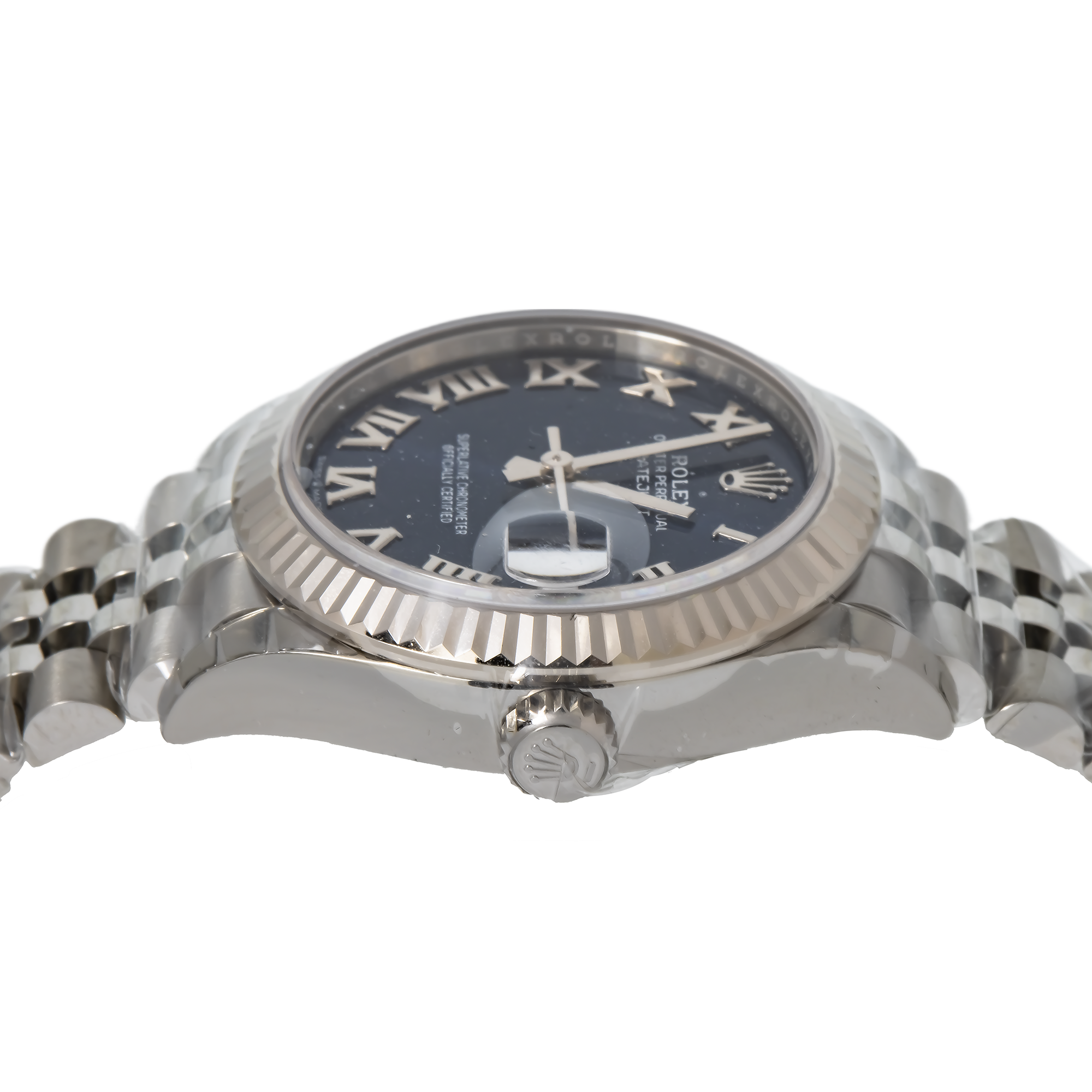 Rolex Datejust 278274 31MM Blue Roman Dial With White Gold Fluted Bezel And Jubilee Bracelet