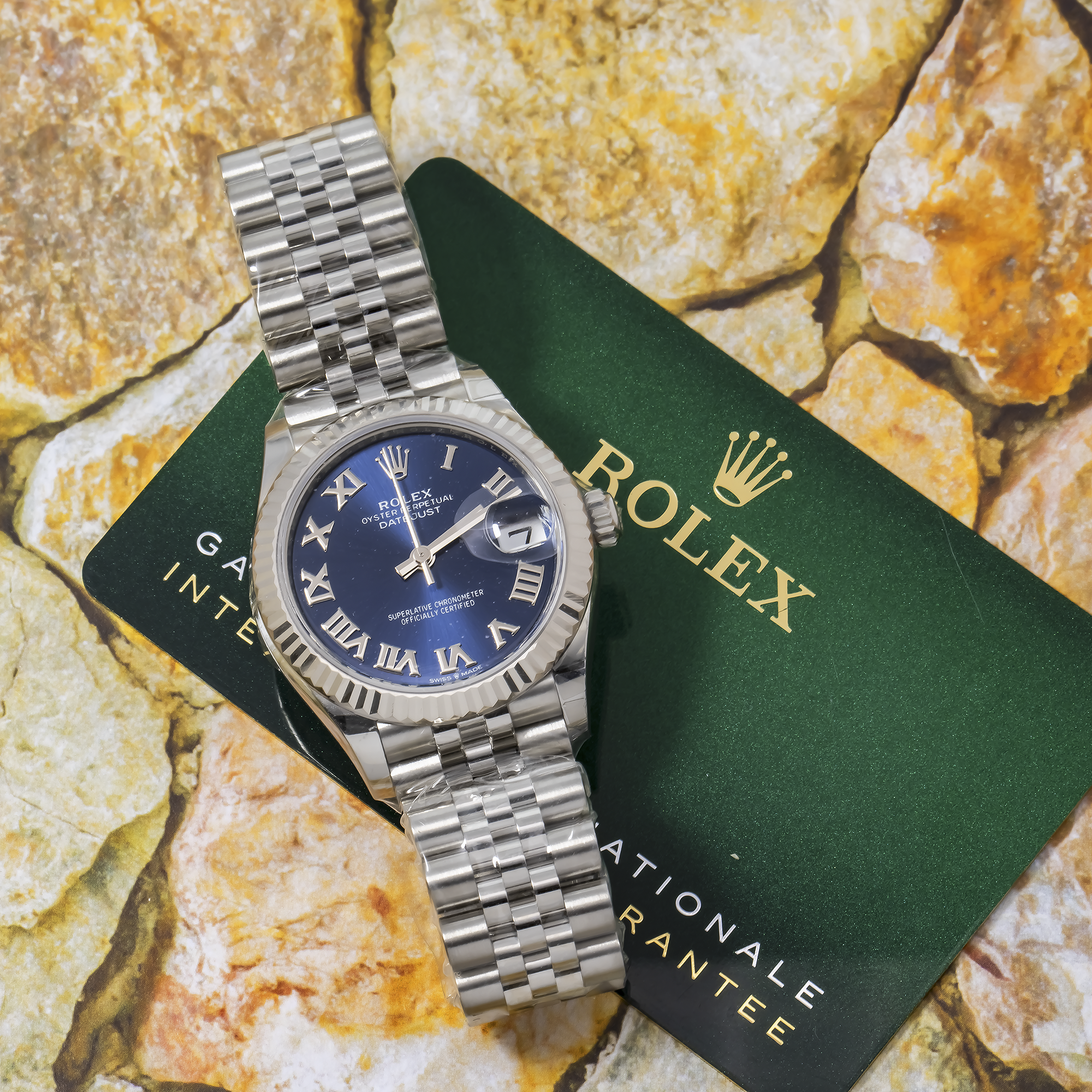 Rolex Datejust 278274 31MM Blue Roman Dial With White Gold Fluted Bezel And Jubilee Bracelet