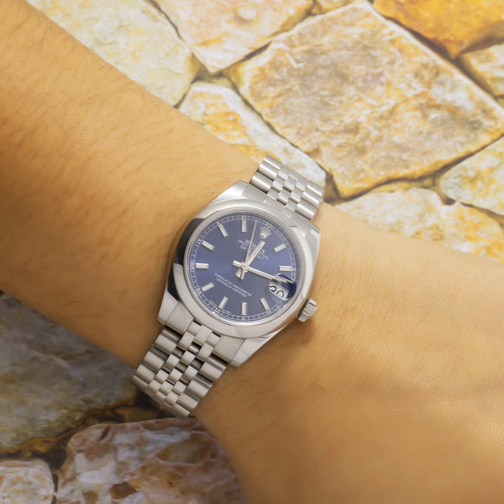 ROLEX DATEJUST 178240 31MM BLUE DIAL WITH STAINLESS STEEL JUBILEE BRACELET