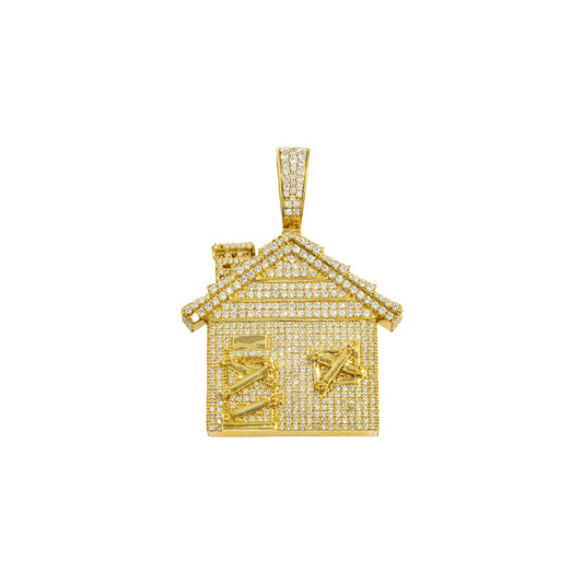 10K GOLD DIAMOND TRAP HOUSE PENDANT 3.75 CTW