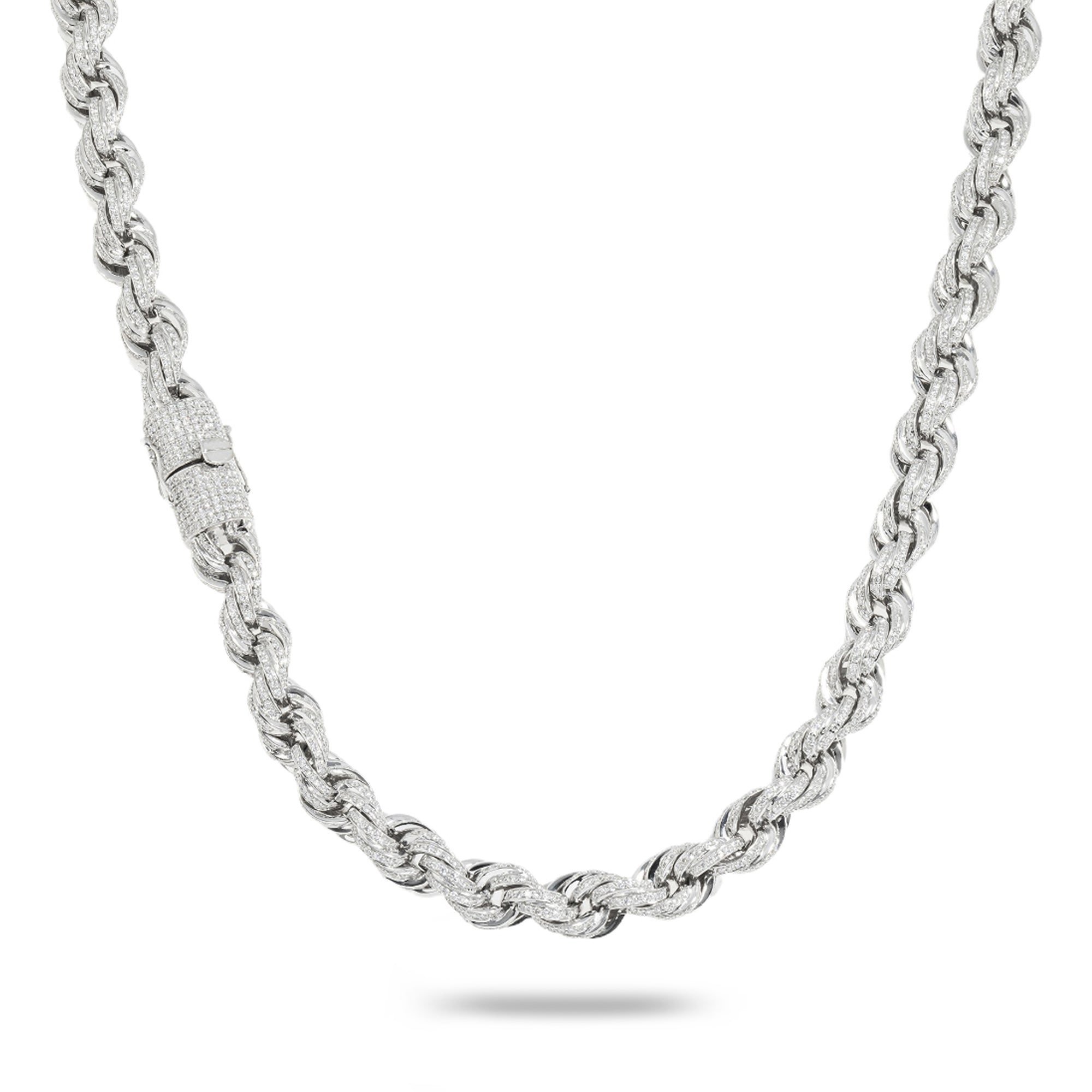 10K GOLD DIAMOND 10MM ROPE CHAIN 27.50 CTW