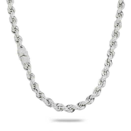 10K GOLD DIAMOND 10MM ROPE CHAIN 27.50 CTW