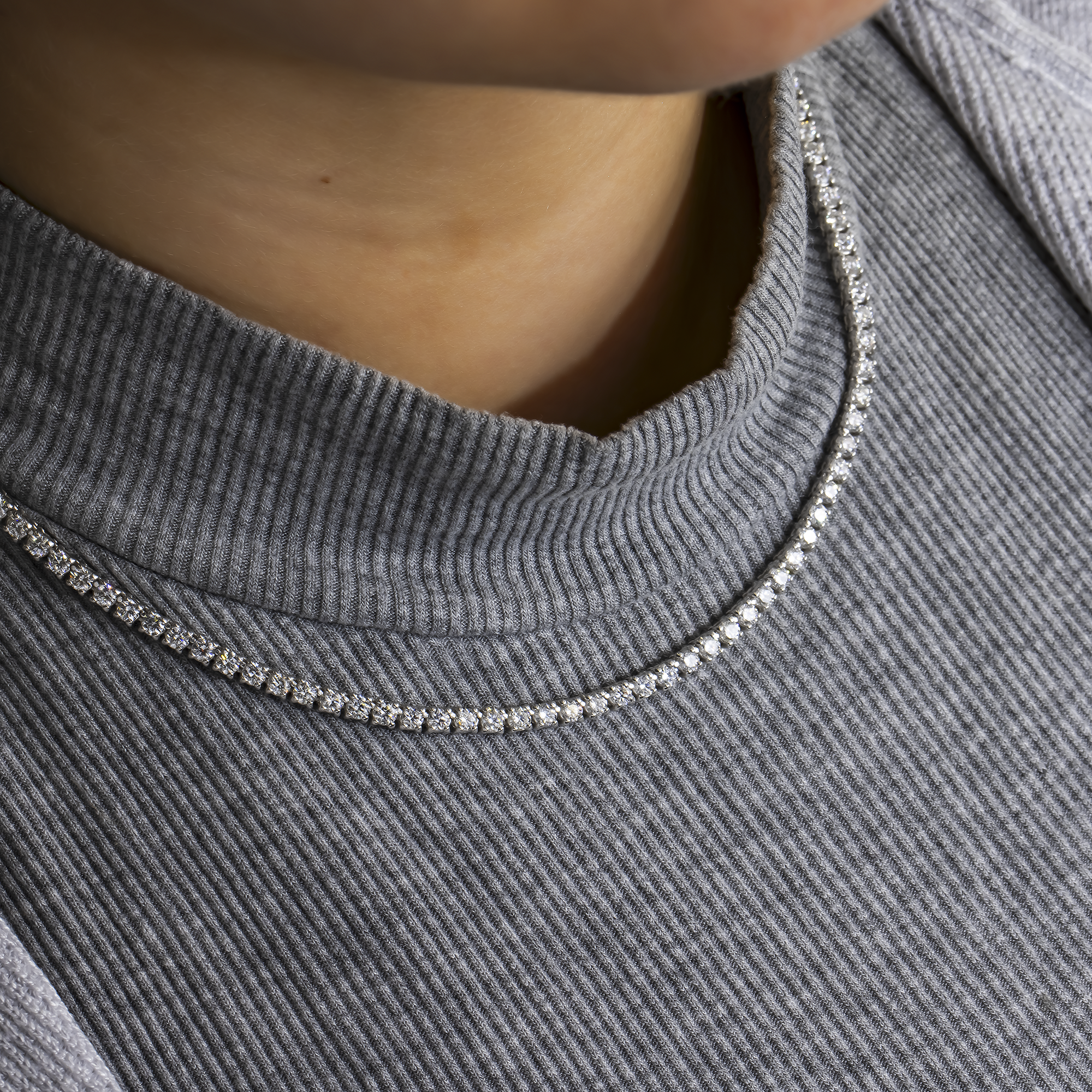 14K GOLD LAB DIAMOND TENNIS CHAIN 12.00 CT