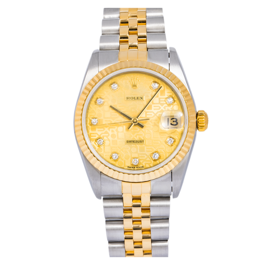 ROLEX LADY-DATEJUST 78273 31MM WHITE DIAMOND DIAL WITH TWO TONE JUBILEE BRACELET.