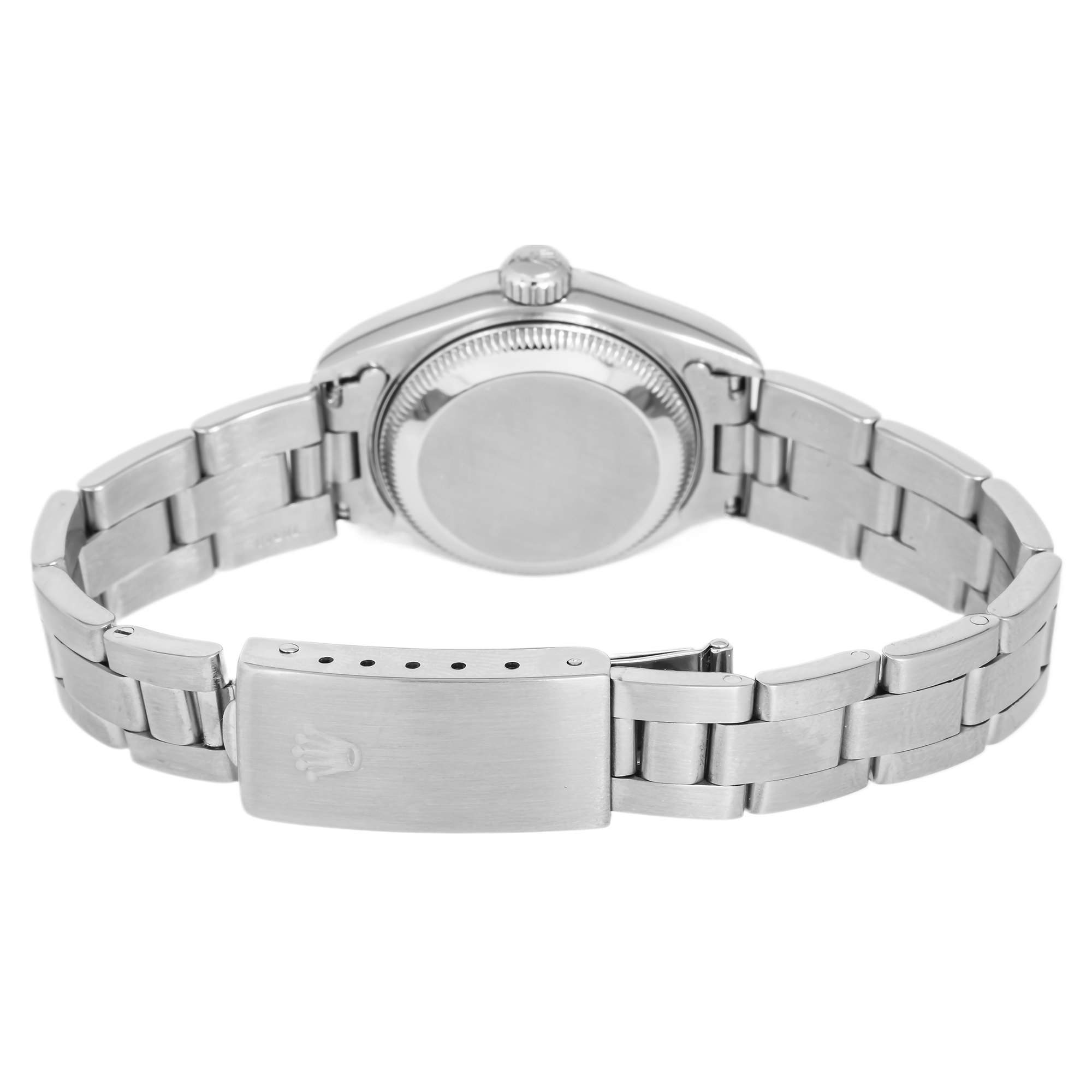 ROLEX OYSTER PERPETUAL LADY DATE 69160 26MM WHITE ROMAN NUMERAL DIAL WITH STAINLESS STEEL OYSTER BRACELET