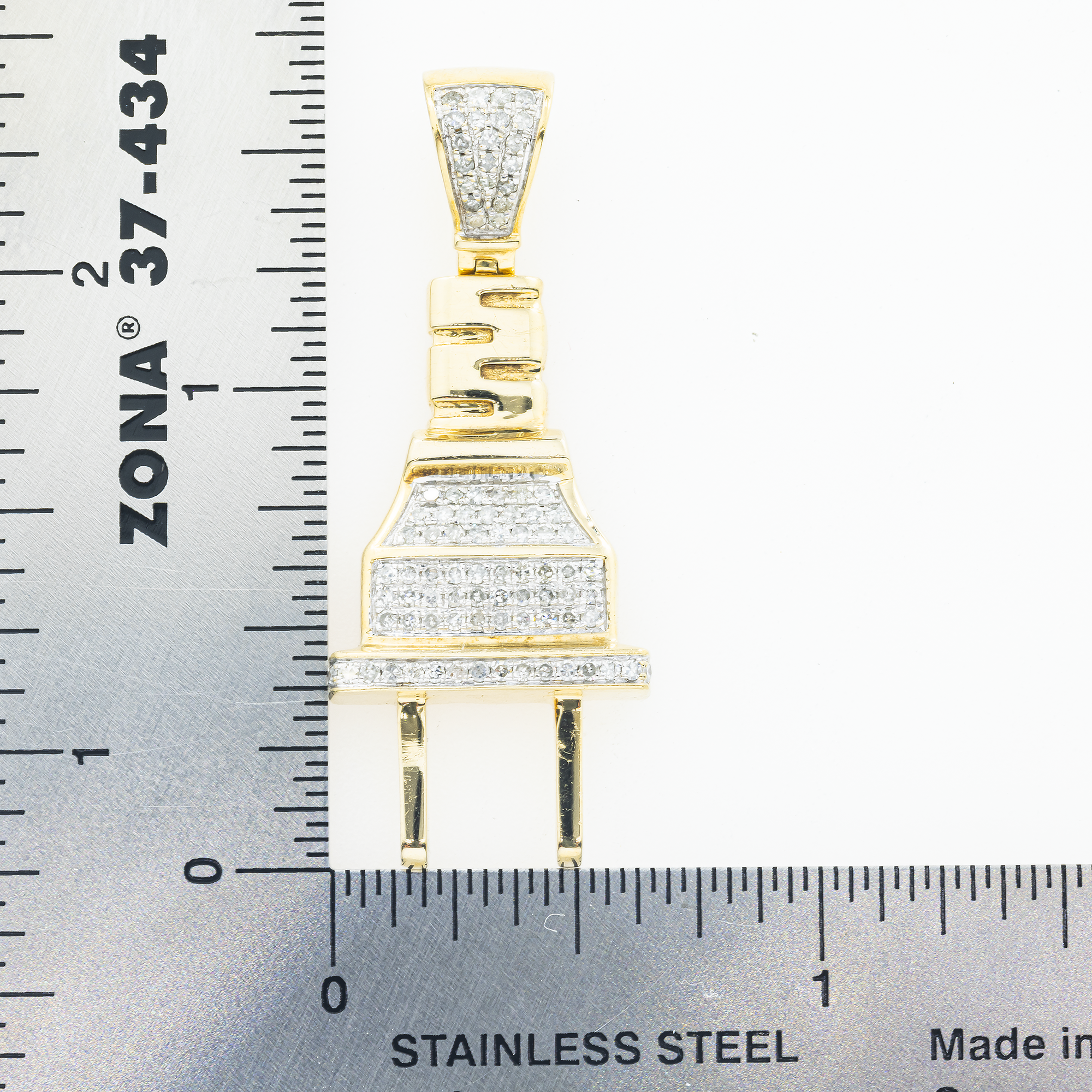 10K GOLD DIAMOND PLUG PENDANT 0.70 CT