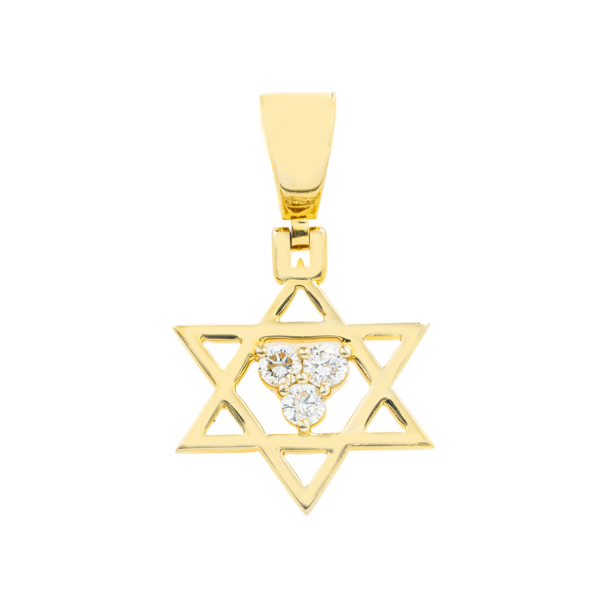 14K GOLD DIAMOND STAR OF DAVID PENDANT 0.40 CT