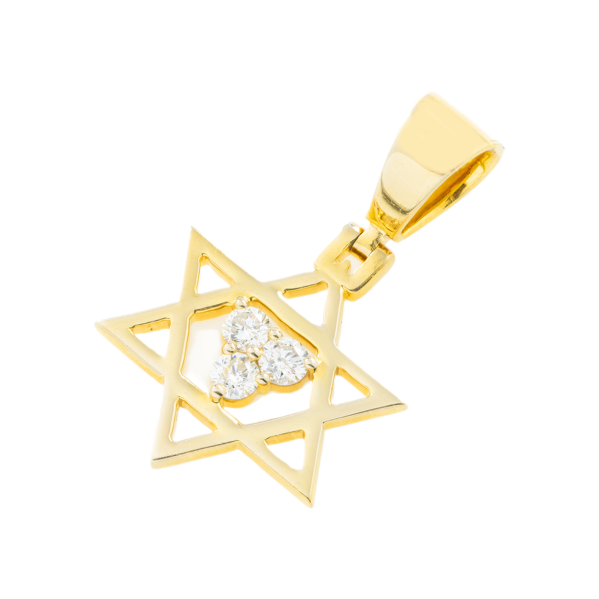 14K GOLD DIAMOND STAR OF DAVID PENDANT 0.40 CT