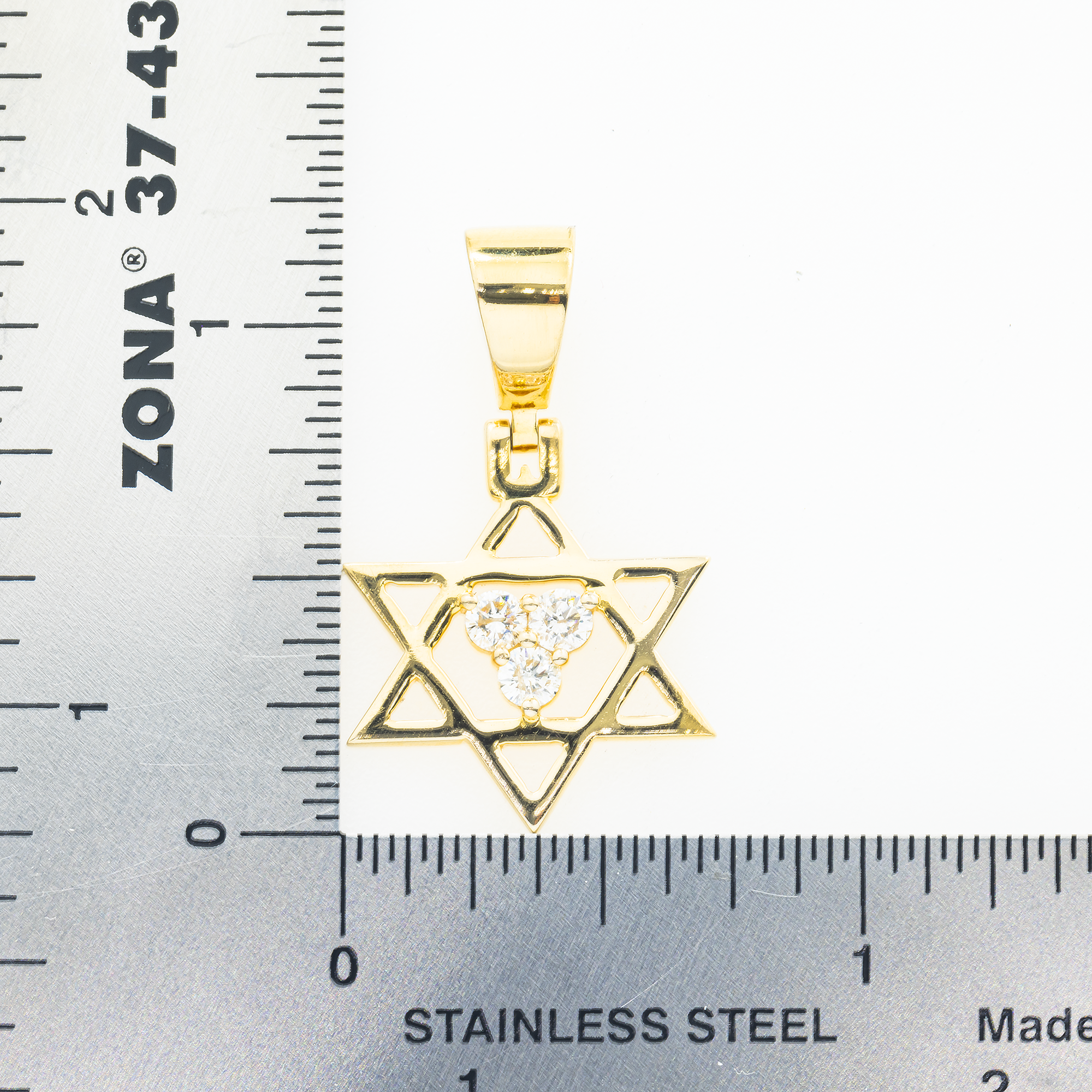 14K GOLD DIAMOND STAR OF DAVID PENDANT 0.40 CT