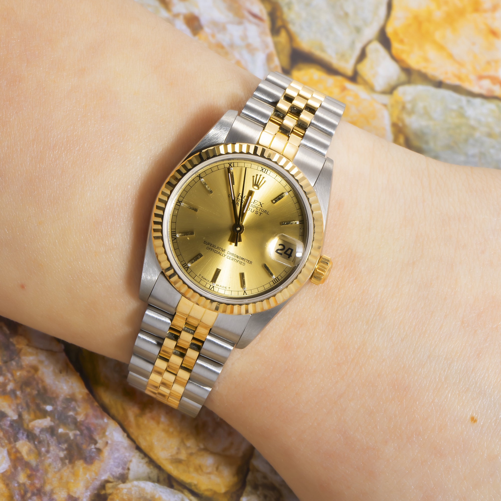 Rolex Lady-Datejust 68273 31MM Champagne Dial With Two Tone Jubilee Bracelet