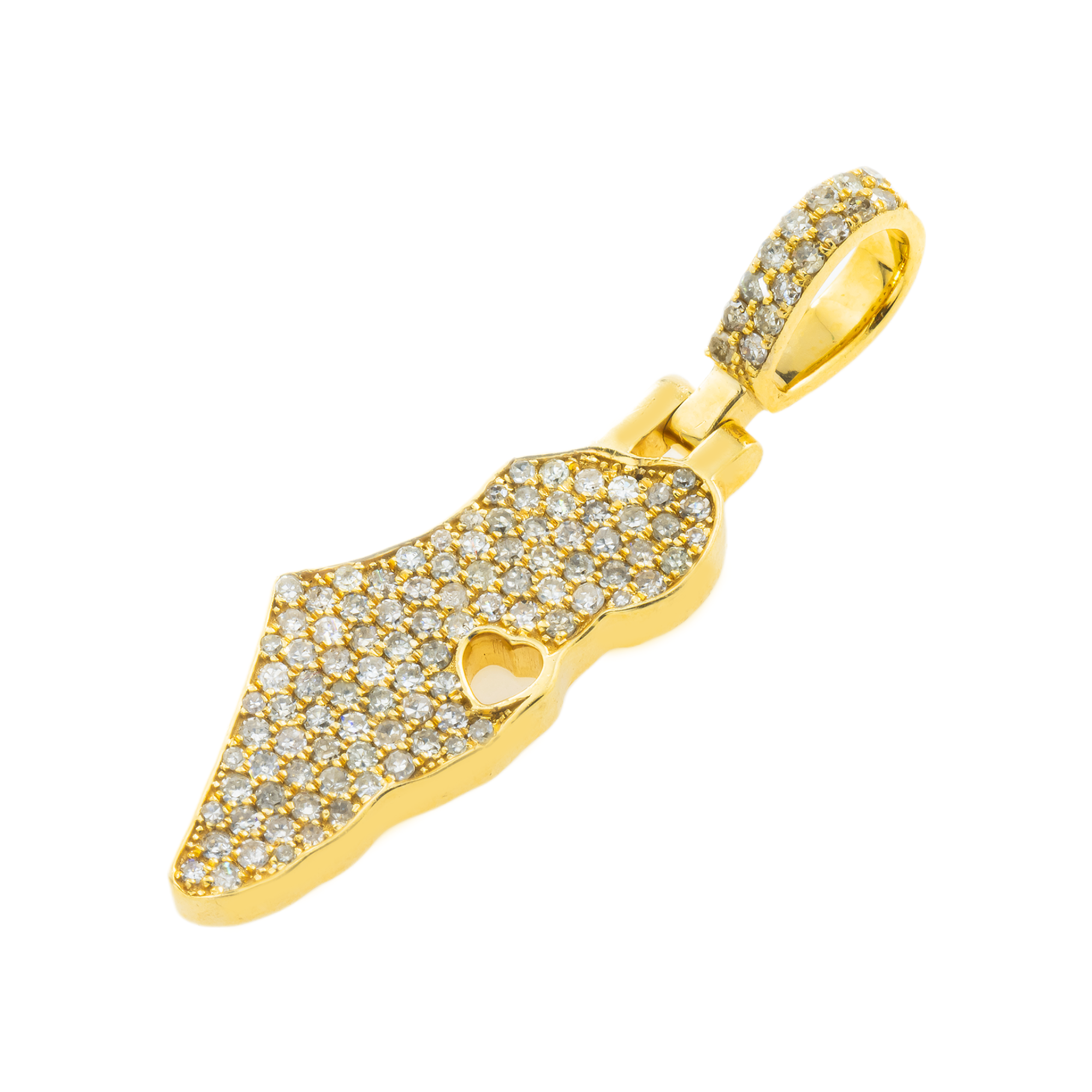 14K GOLD ROUND DIAMOND ISRAEL WITH HEART PENDANT 1.01 CT