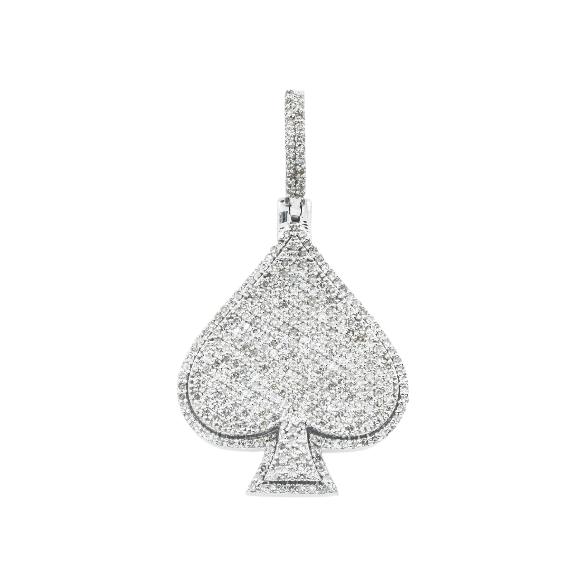 10K GOLD DIAMOND SPADE PENDANT 1.75 CT