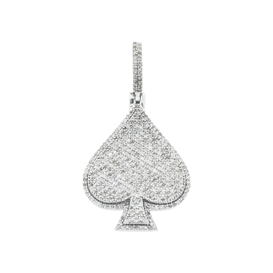 10K GOLD DIAMOND SPADE PENDANT 1.75 CT