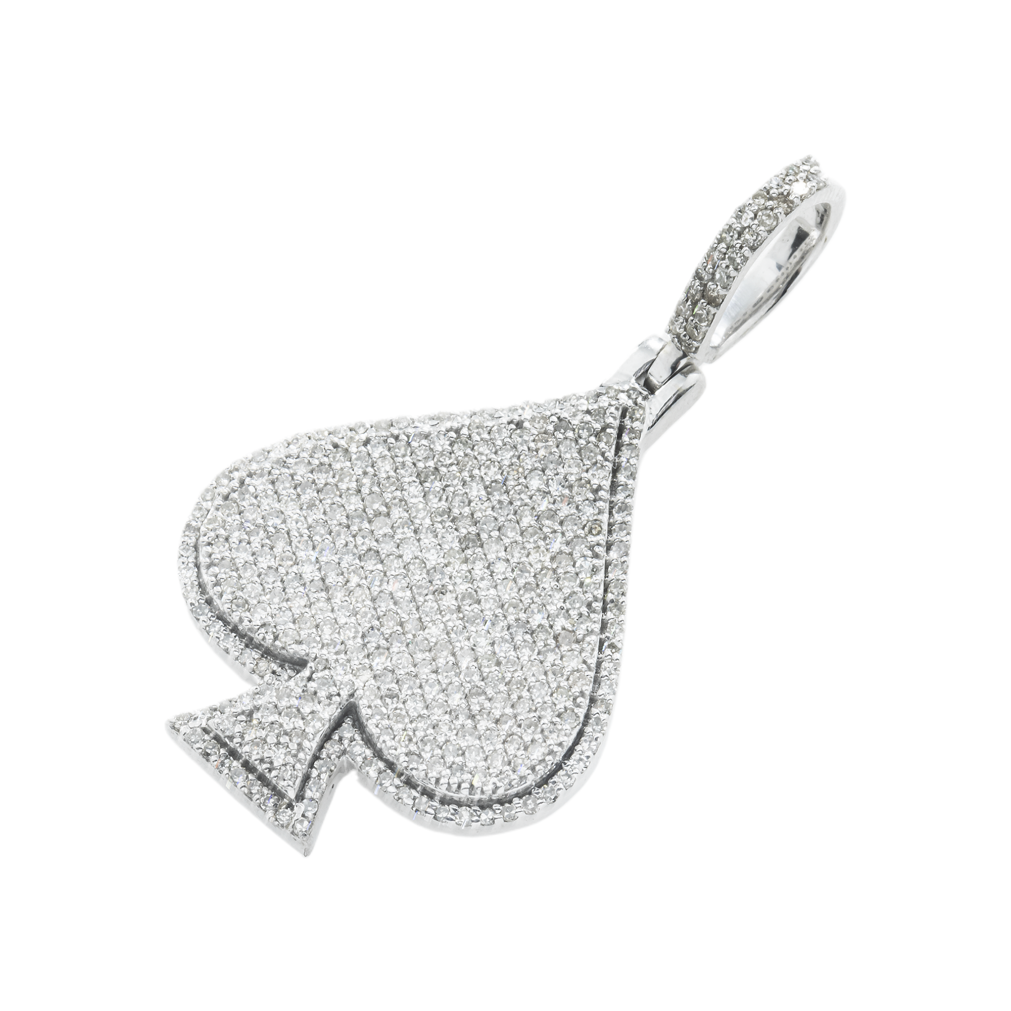 10K GOLD DIAMOND SPADE PENDANT 1.75 CT