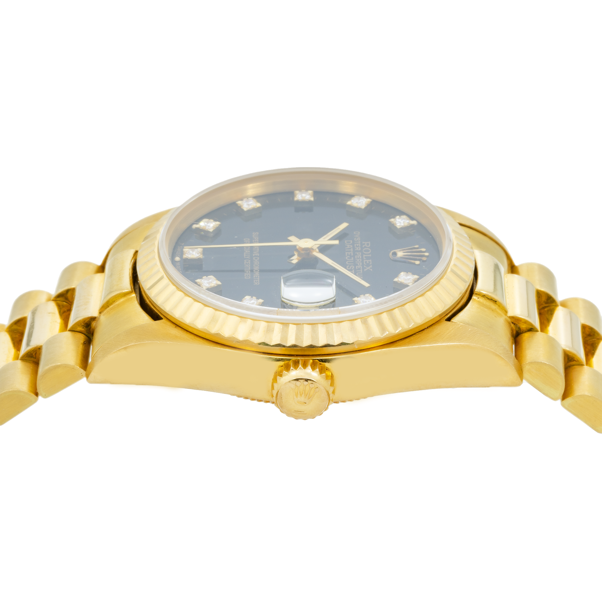 Rolex Datejust 68278 31MM Black Diamond Dial With Yellow Gold Presidential Bracelet