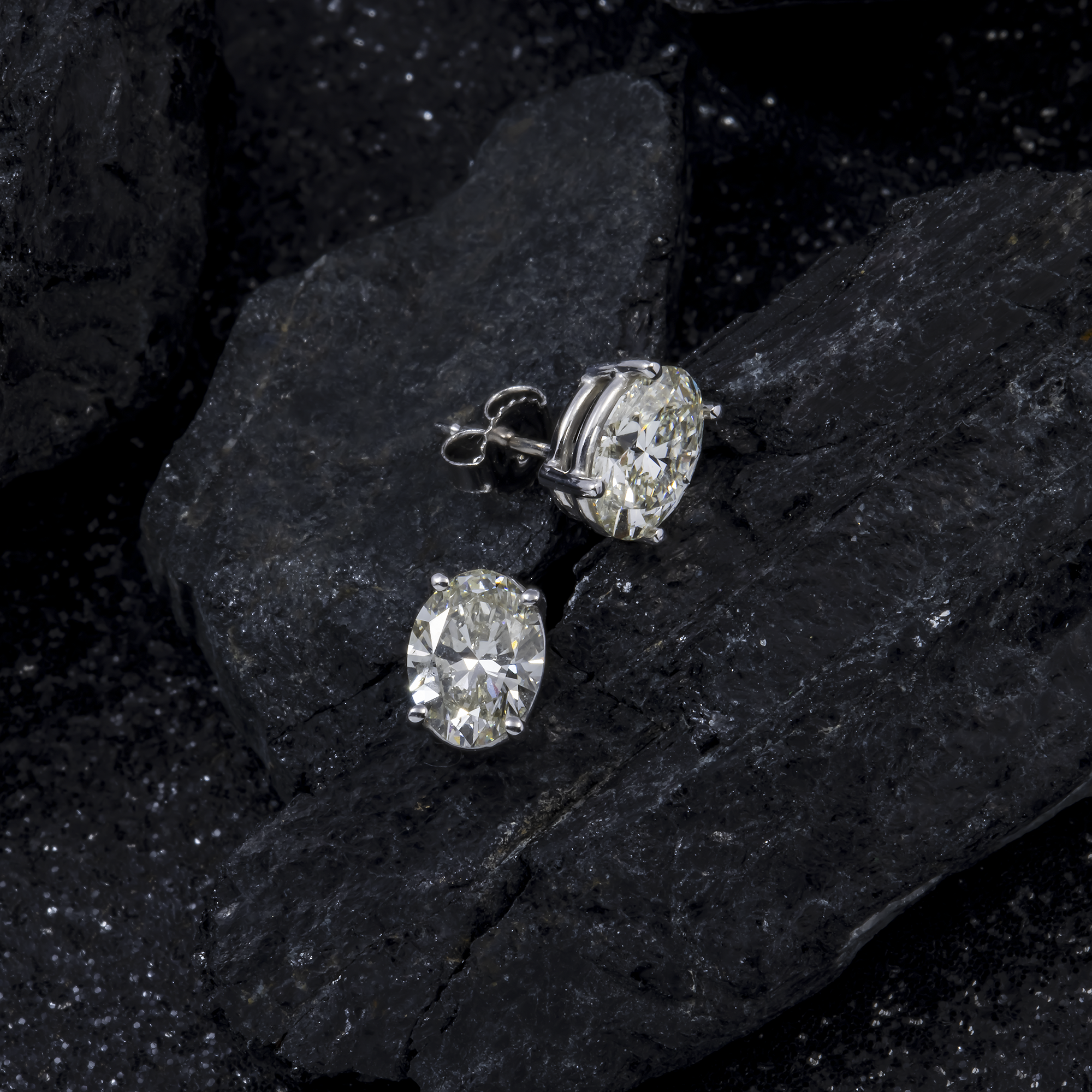 14K GOLD OVAL LAB DIAMOND STUD EARRINGS 1.00 CTW