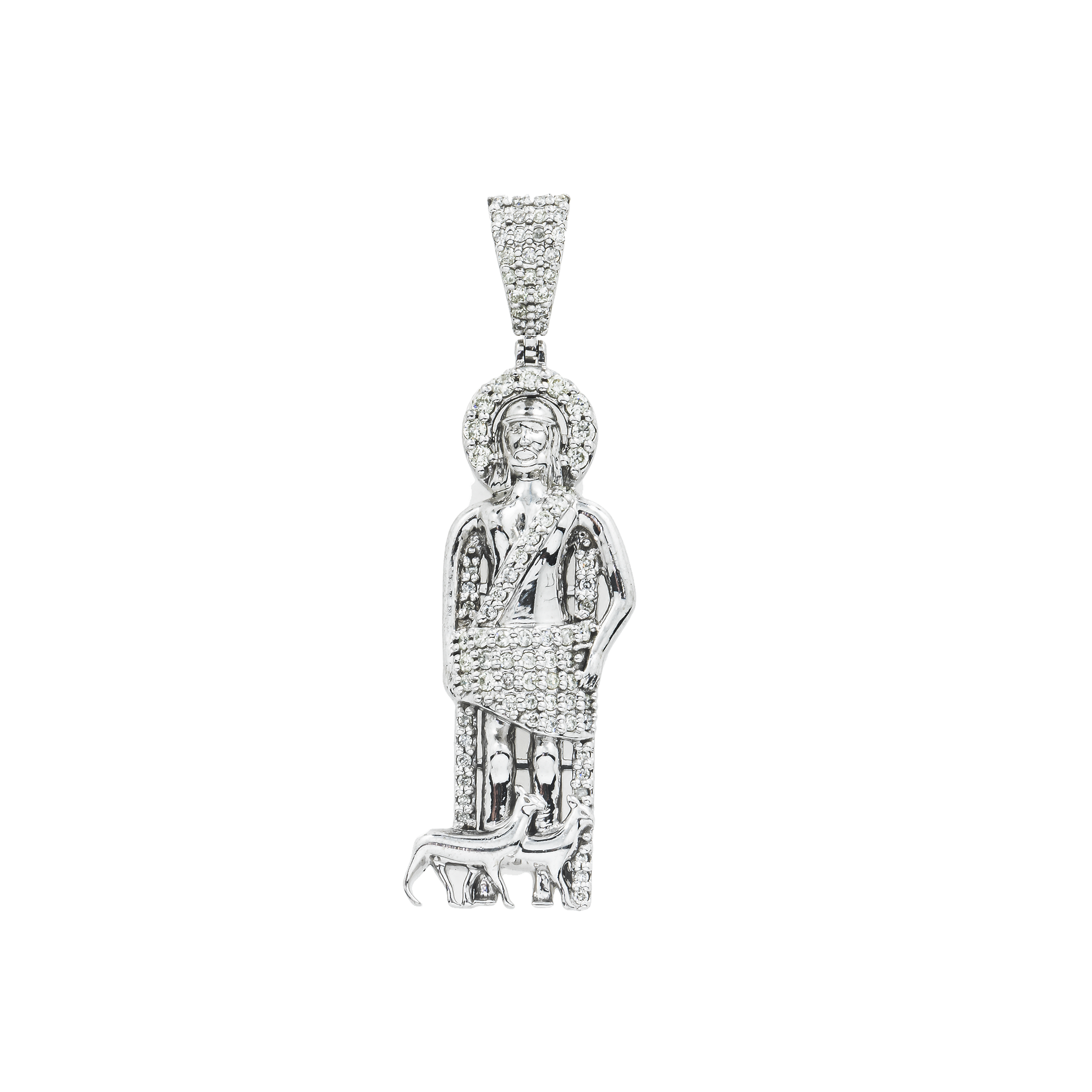 10K GOLD DIAMOND SAINT LAZARUS OF BETHANY PENDANT 0.90 CT