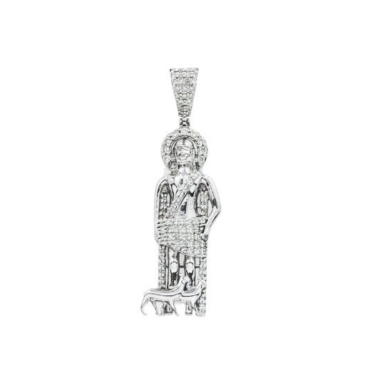 10K GOLD DIAMOND SAINT LAZARUS OF BETHANY PENDANT 0.90 CT