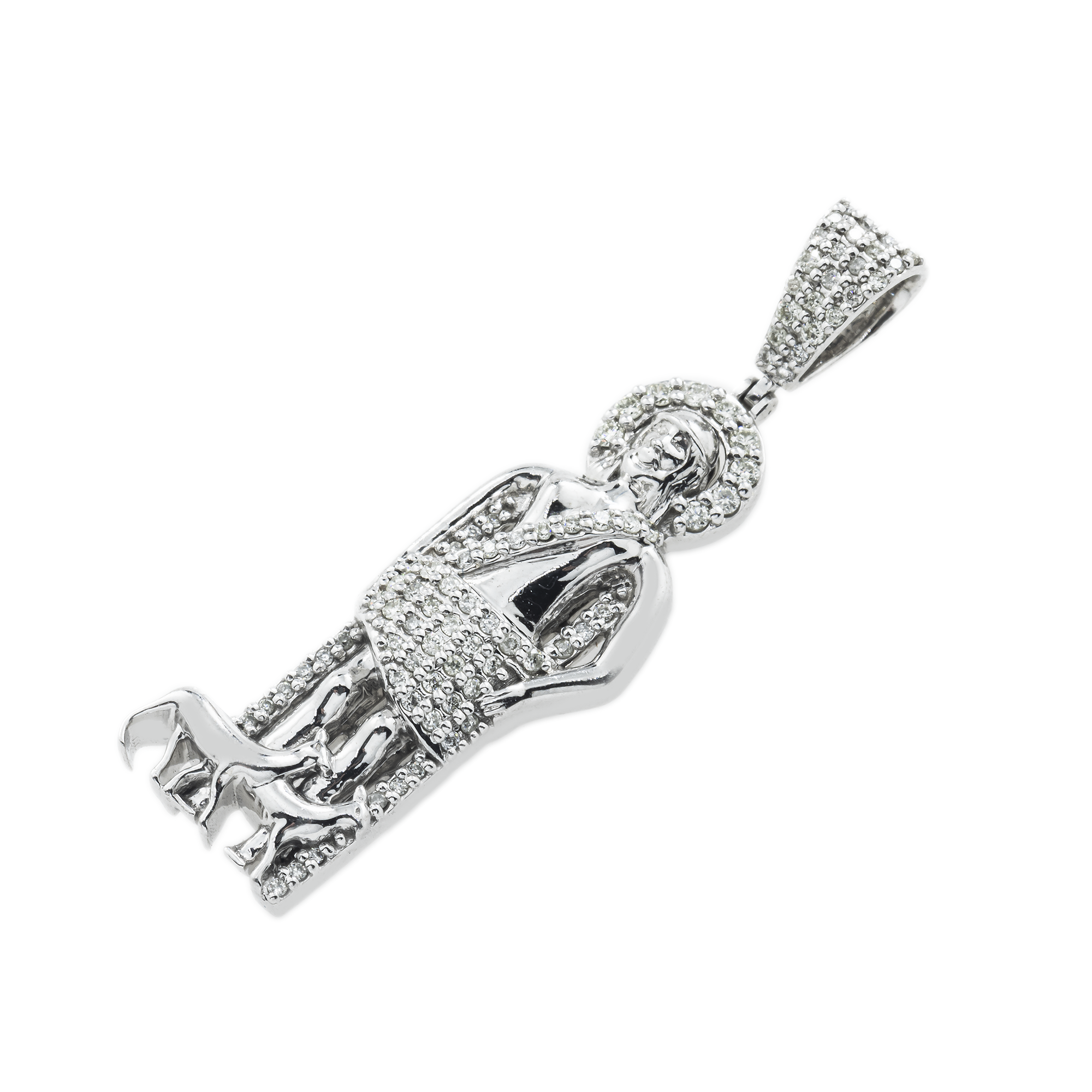 10K GOLD DIAMOND SAINT LAZARUS OF BETHANY PENDANT 0.90 CT