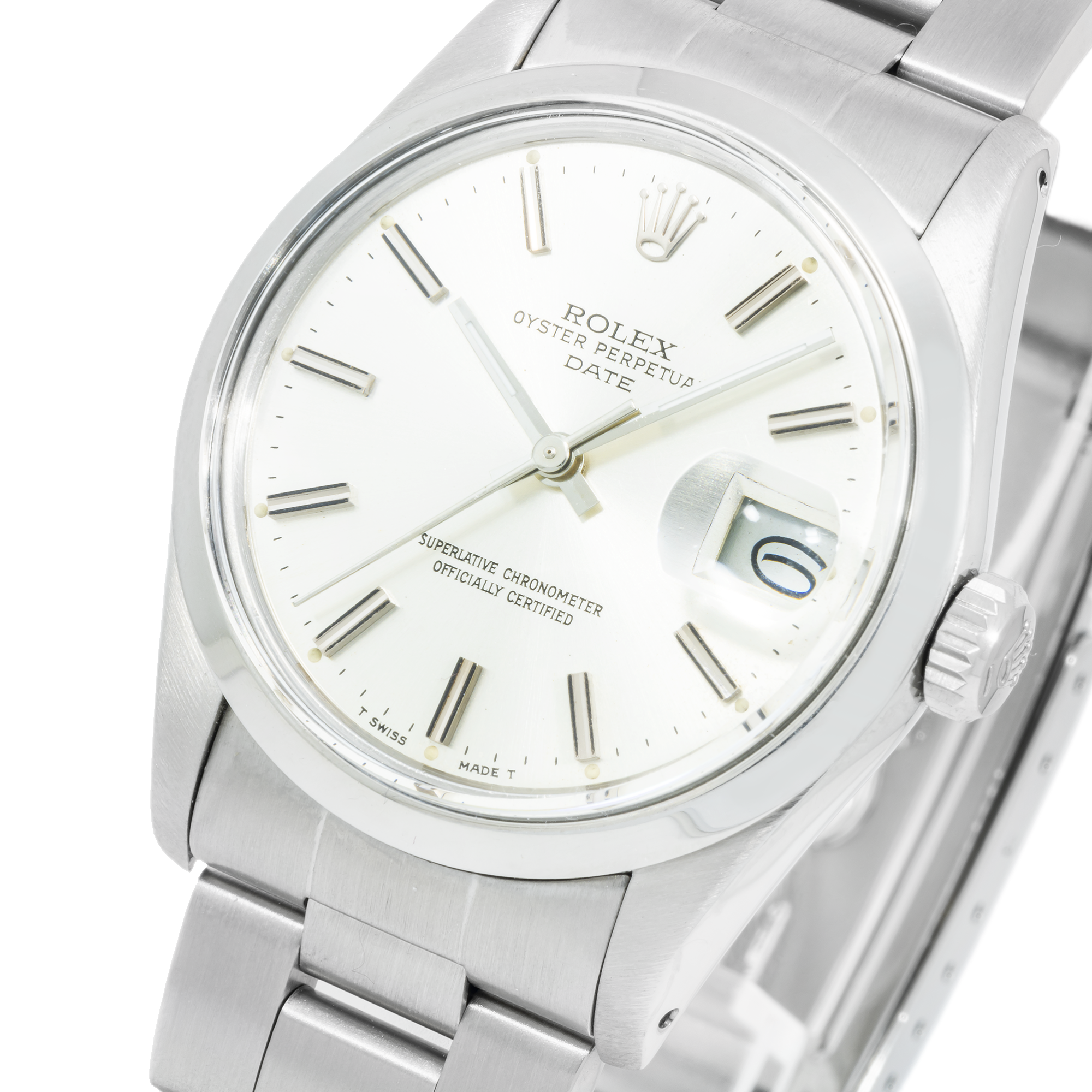 Rolex Oyster Perpetual Date 15000 34MM Silver Dial With Stainless Steel Oyster Bracelet