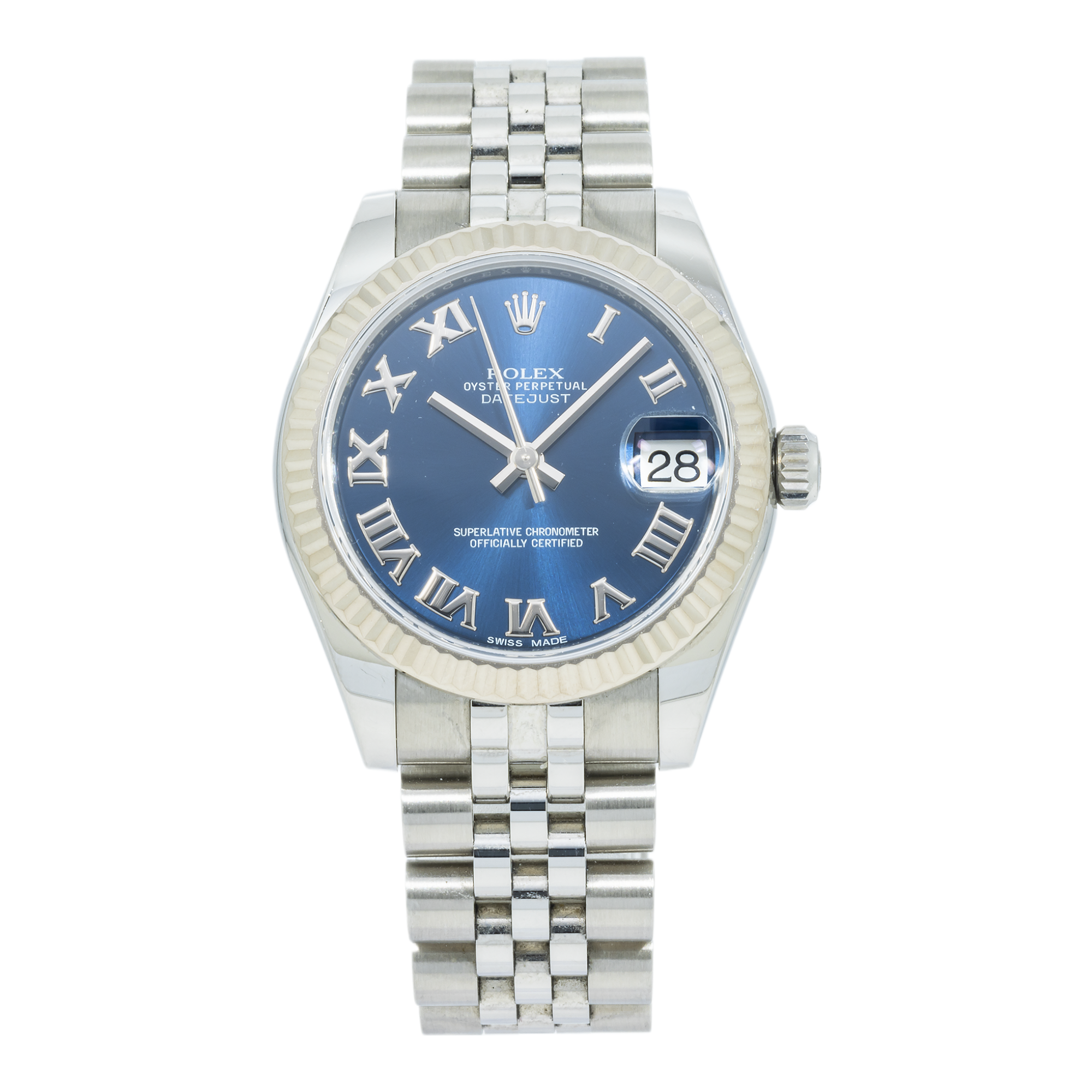 Rolex Datejust 178274 31MM Blue Roman Dial With Stainless Steel Jubilee Bracelet