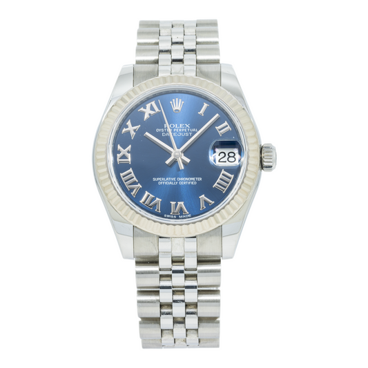 Rolex Datejust 178274 31MM Blue Roman Dial With Stainless Steel Jubilee Bracelet