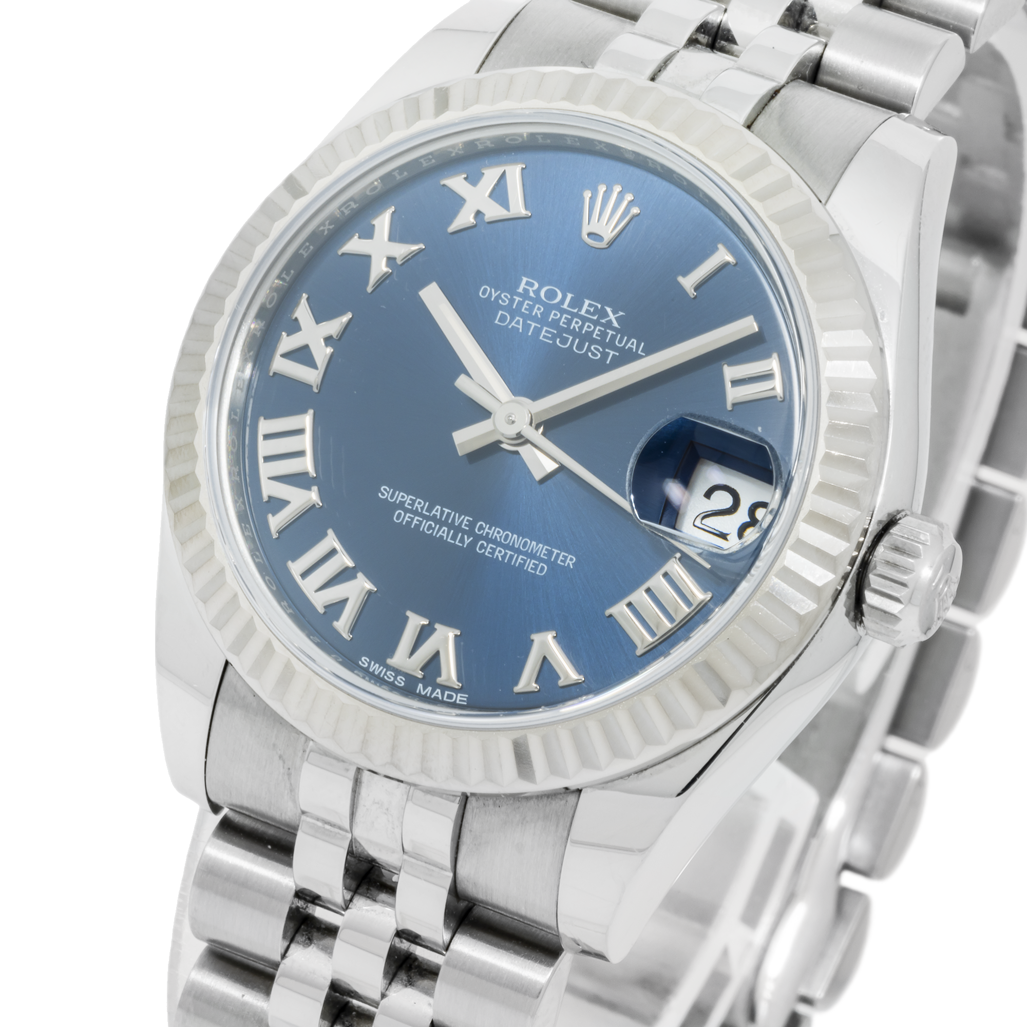 Rolex Datejust 178274 31MM Blue Roman Dial With Stainless Steel Jubilee Bracelet