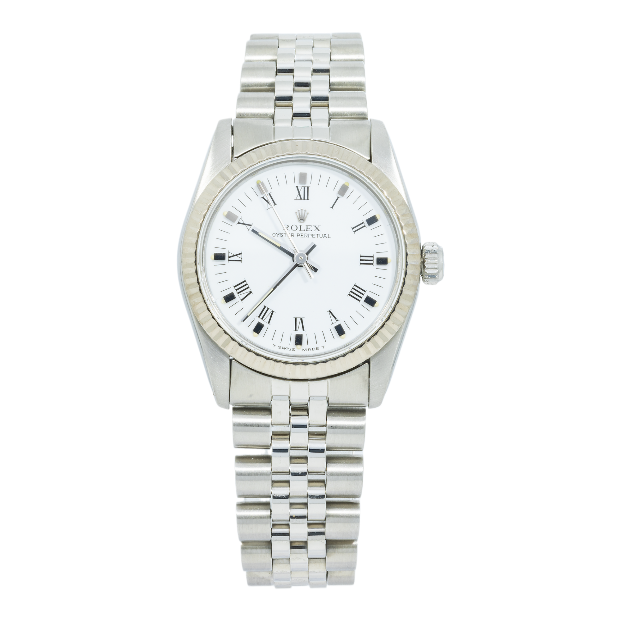 Rolex Oyster Perpetual 67514 31MM White Dial With Stainless Steel Jubilee Bracelet