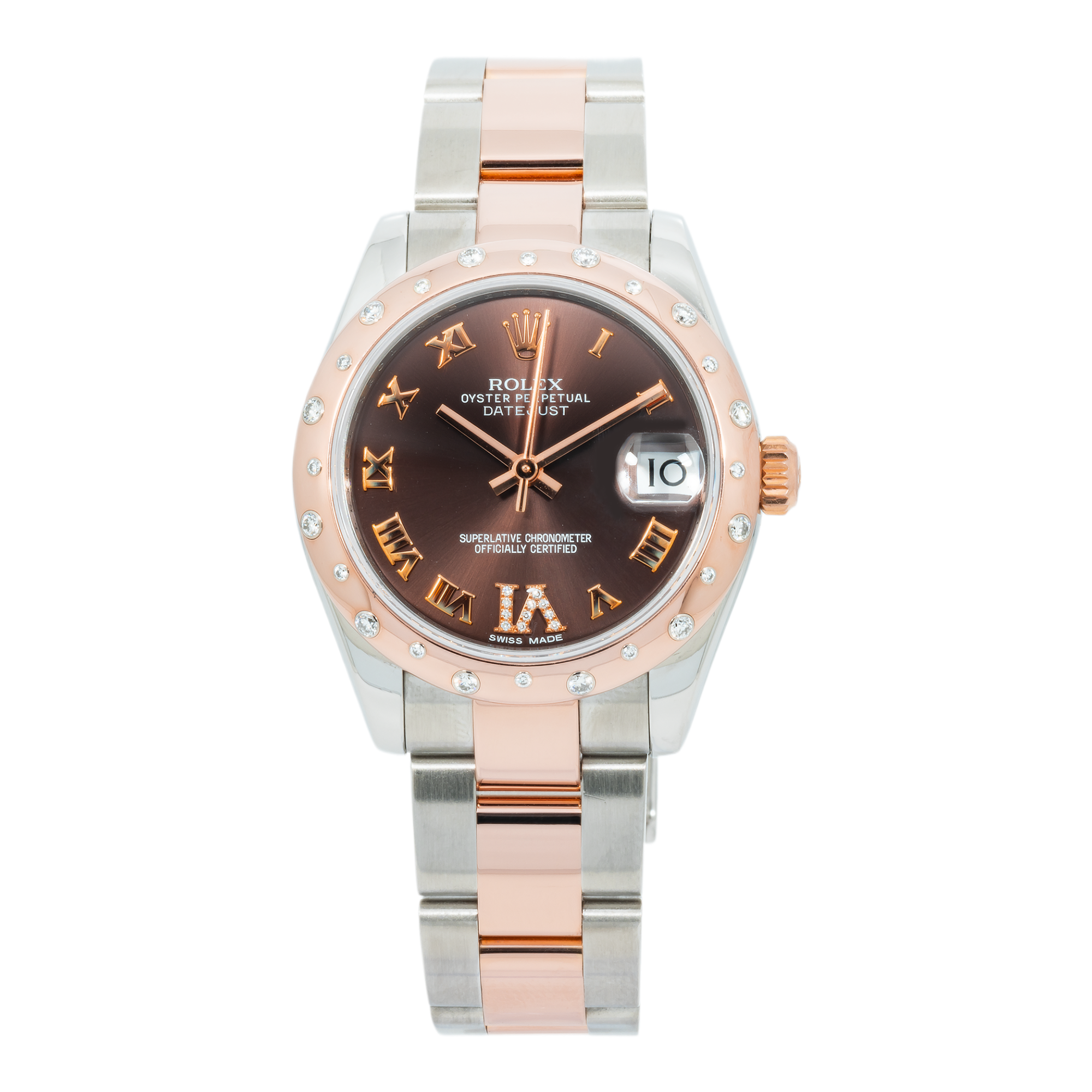 Rolex Lady-Datejust 178341 31MM Chocolate Diamond Dial And Bezel With Two Tone Oyster Bracelet
