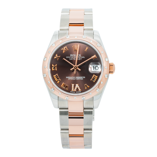 Rolex Lady-Datejust 178341 31MM Chocolate Diamond Dial And Bezel With Two Tone Oyster Bracelet