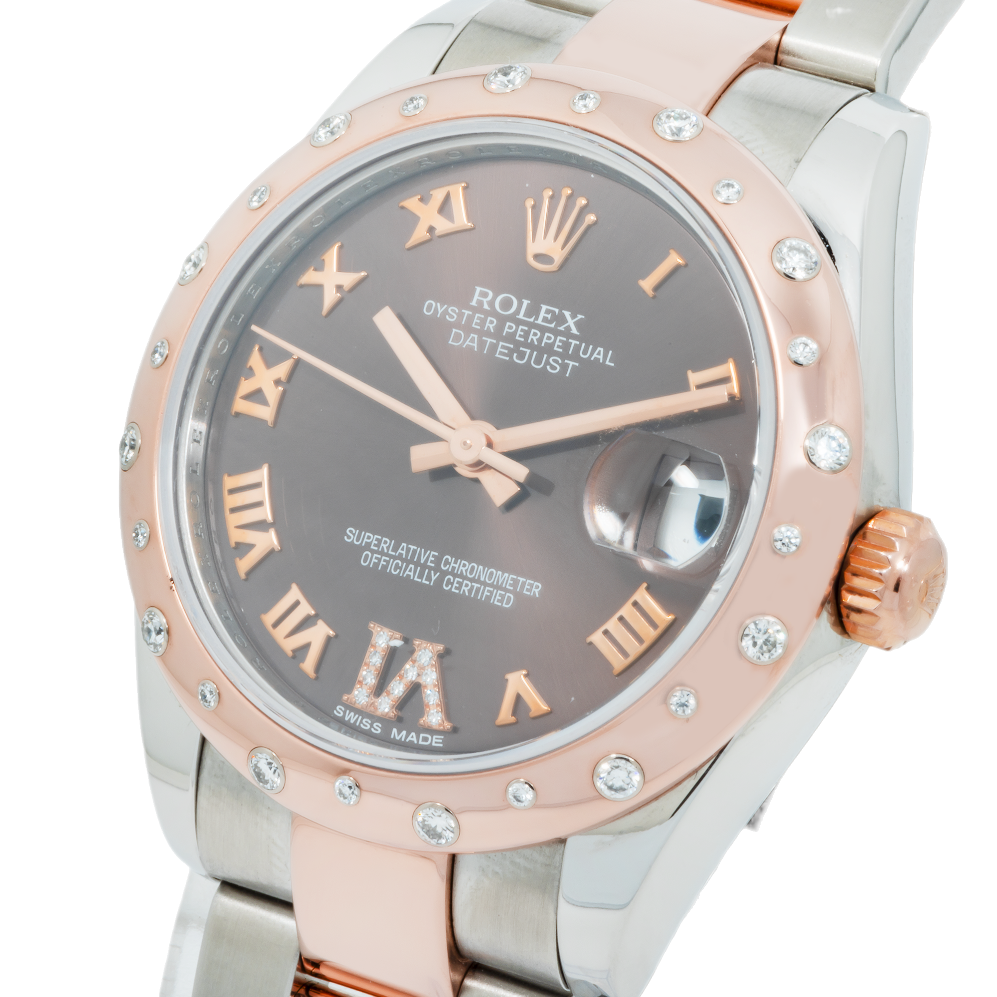 Rolex Lady-Datejust 178341 31MM Chocolate Diamond Dial And Bezel With Two Tone Oyster Bracelet