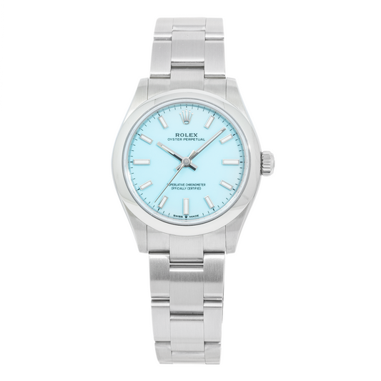 Rolex Oyster Perpetual 277200 31MM Light Blue Dial With Stainless Steel Oyster Bracelet And Smooth Bezel