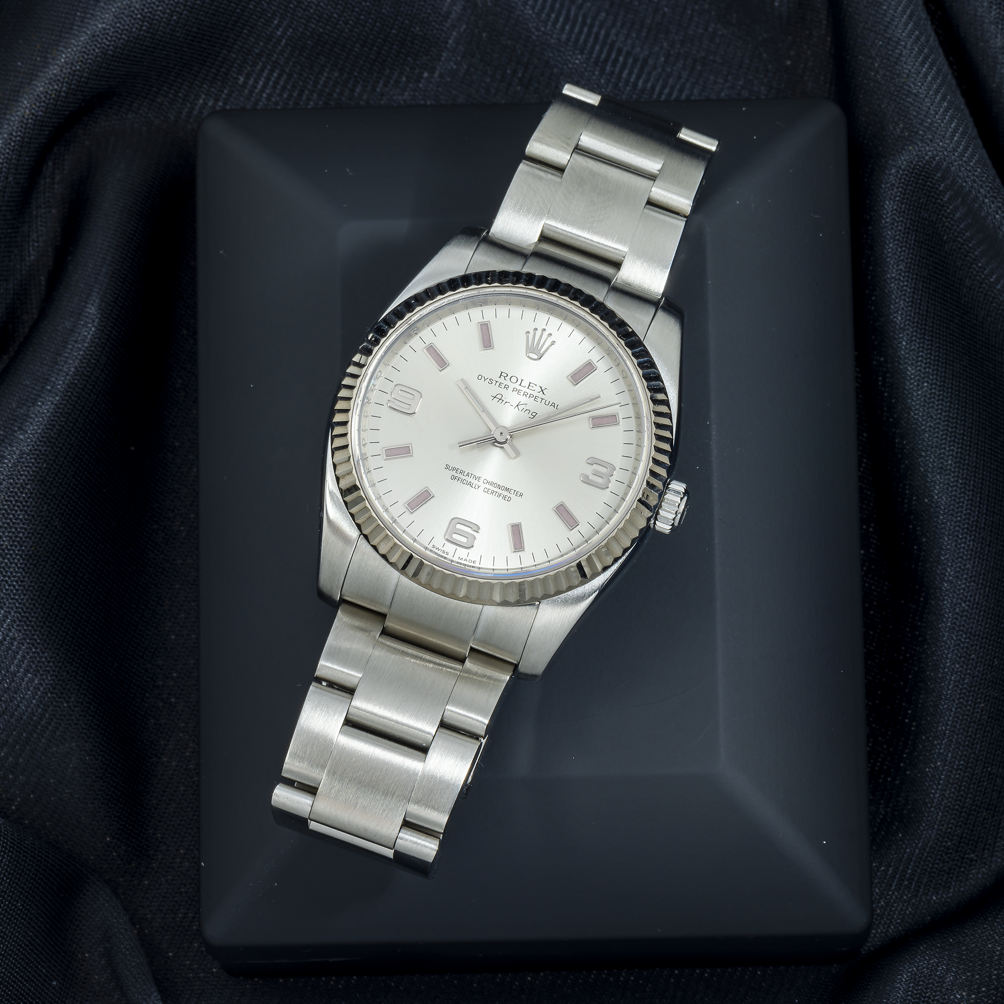 Rolex Air-King 114210 34MM Silver Dial With Stainless Steel Oyster Bracelet