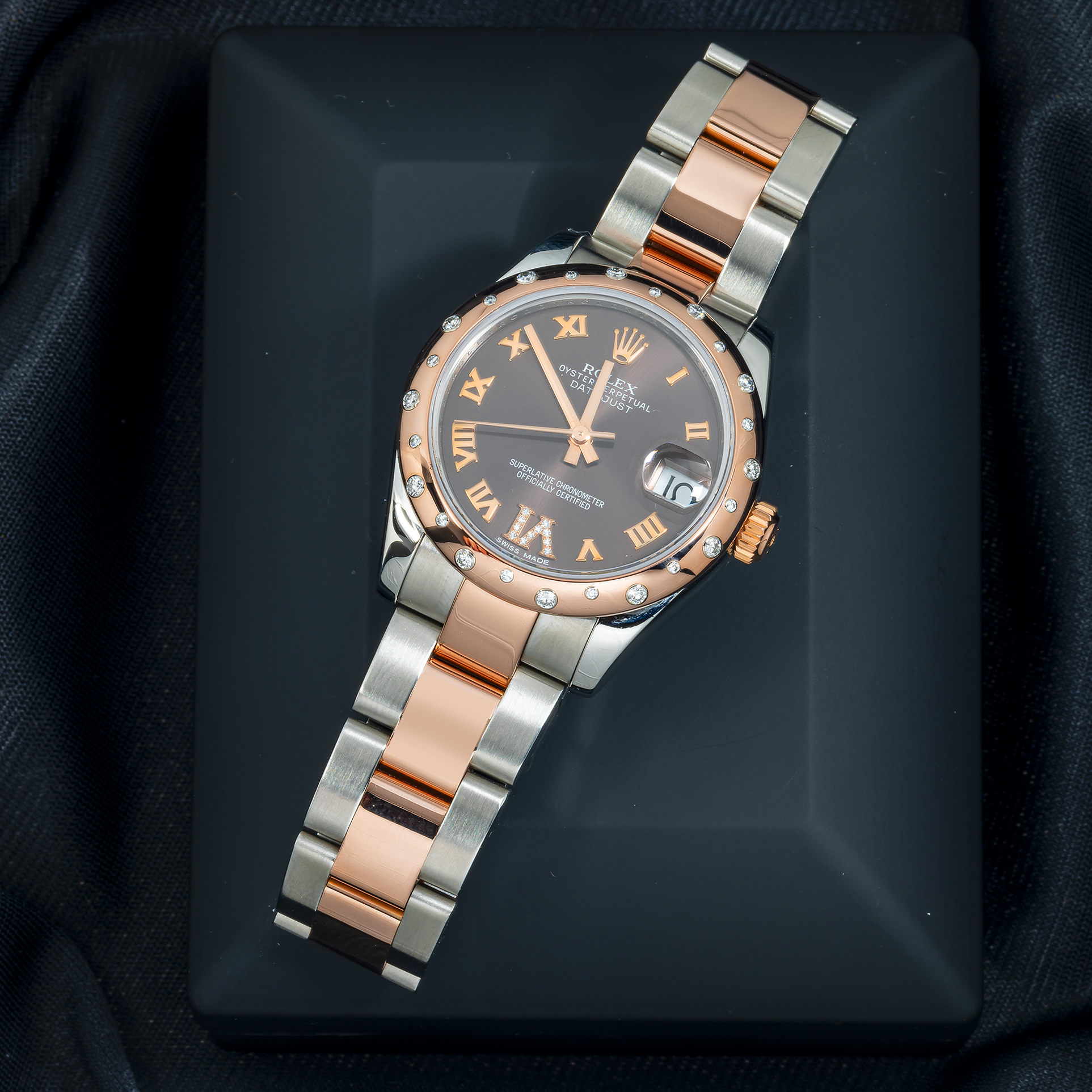Rolex Lady-Datejust 178341 31MM Chocolate Diamond Dial And Bezel With Two Tone Oyster Bracelet